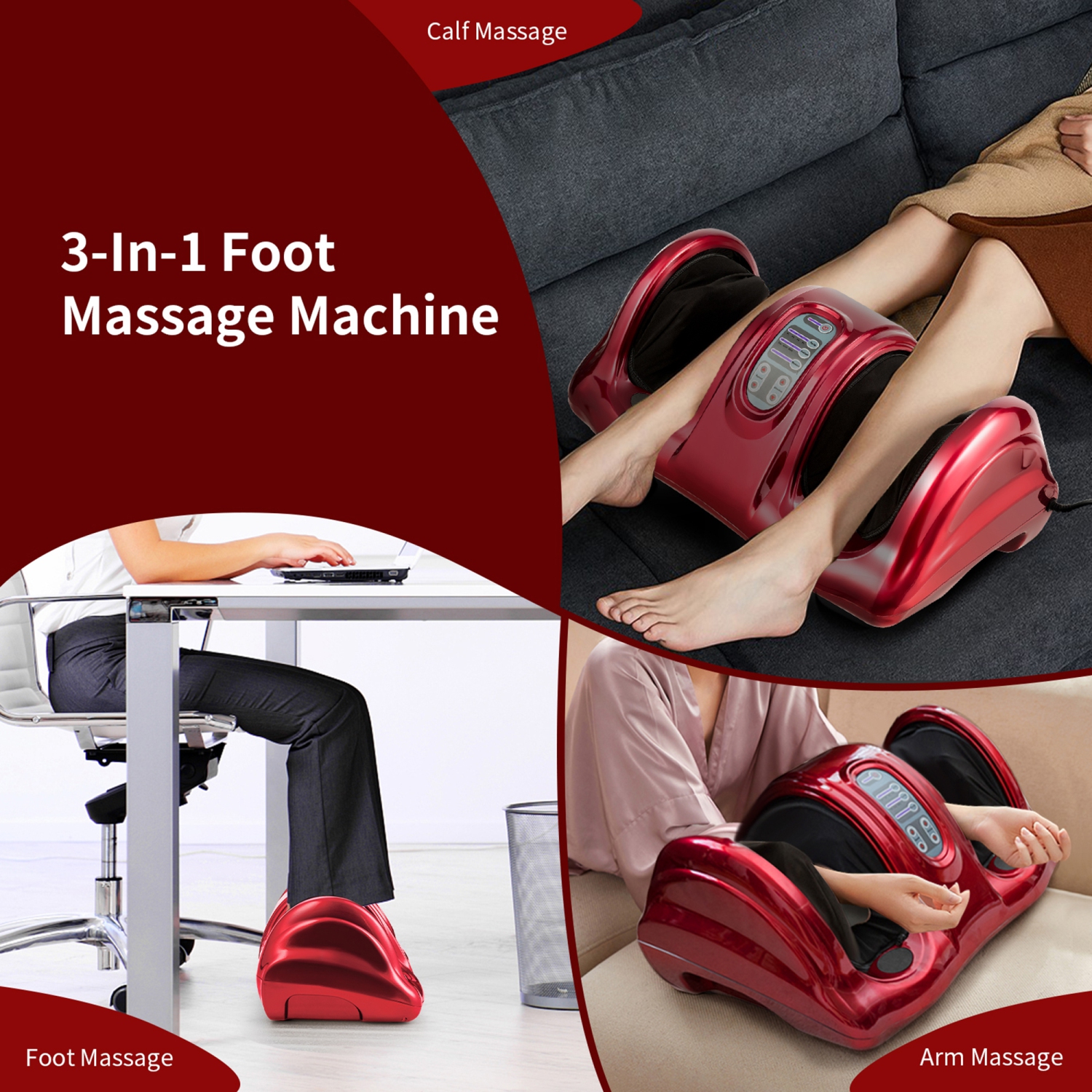 Gymax Rolling Foot Massager Shiatsu Foot Massage Machine w/ Remote Control