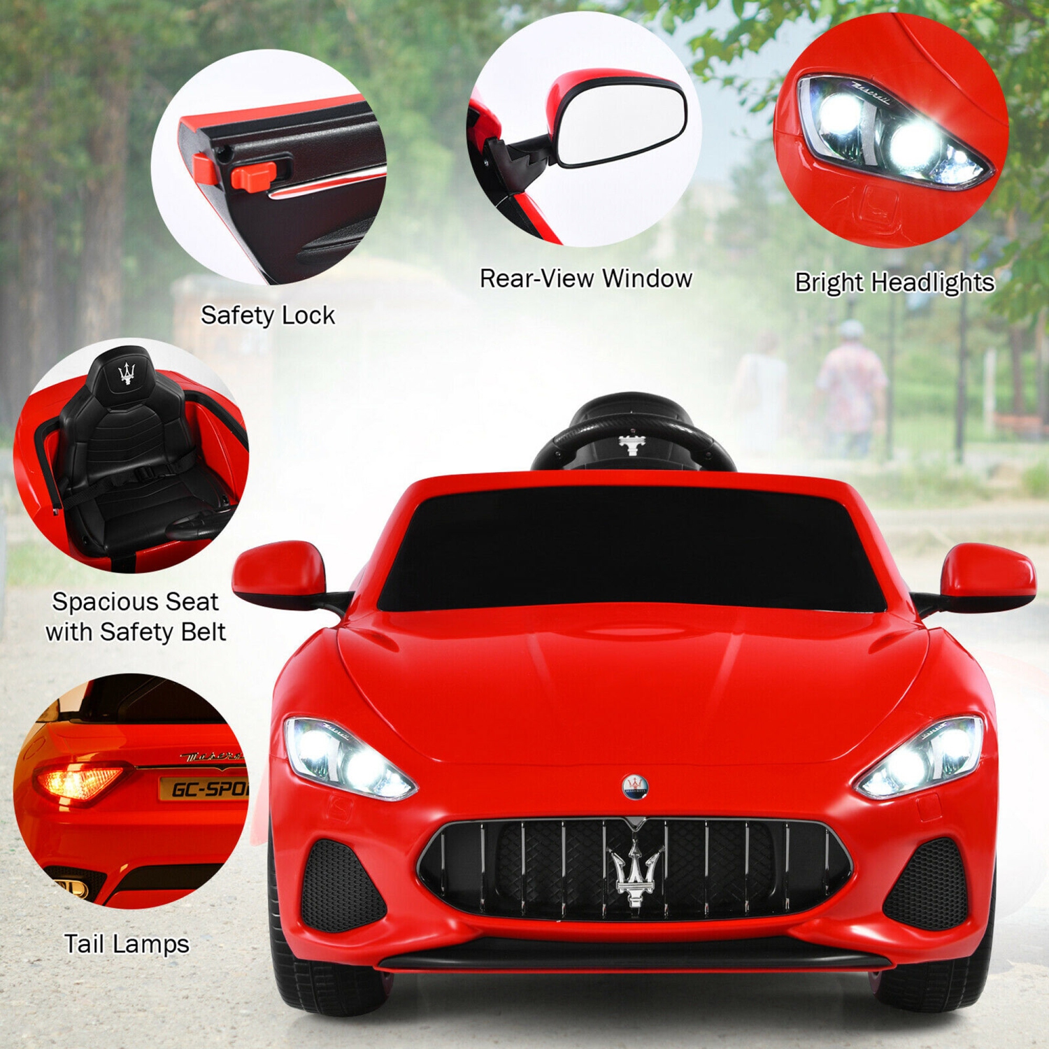 Gymax 12V Kids Ride On Car Licensed Maserati GranCabrio w/Remote Control & Music