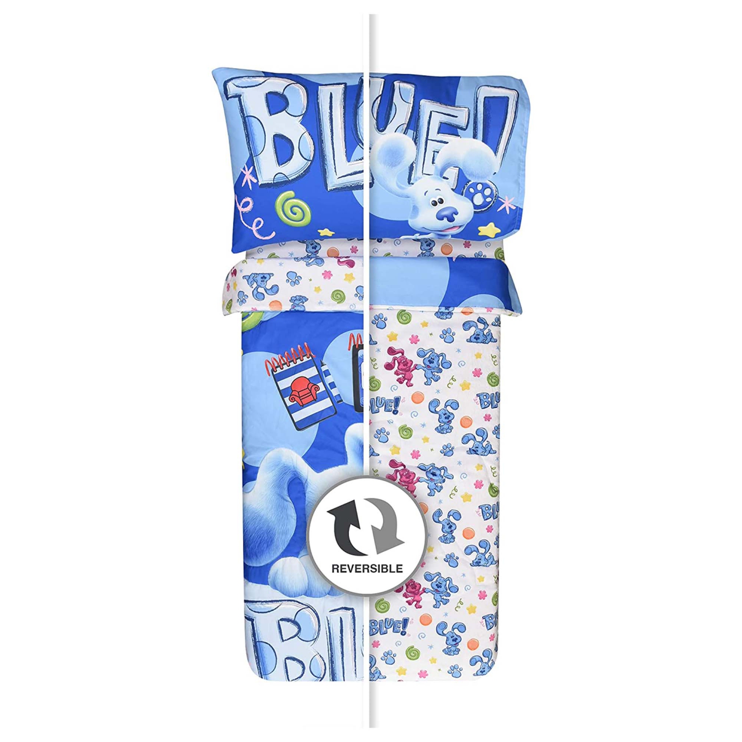 Blue's Clues Toddler Bedding Set 3 Piece Set for Kids With Reversible Comforter