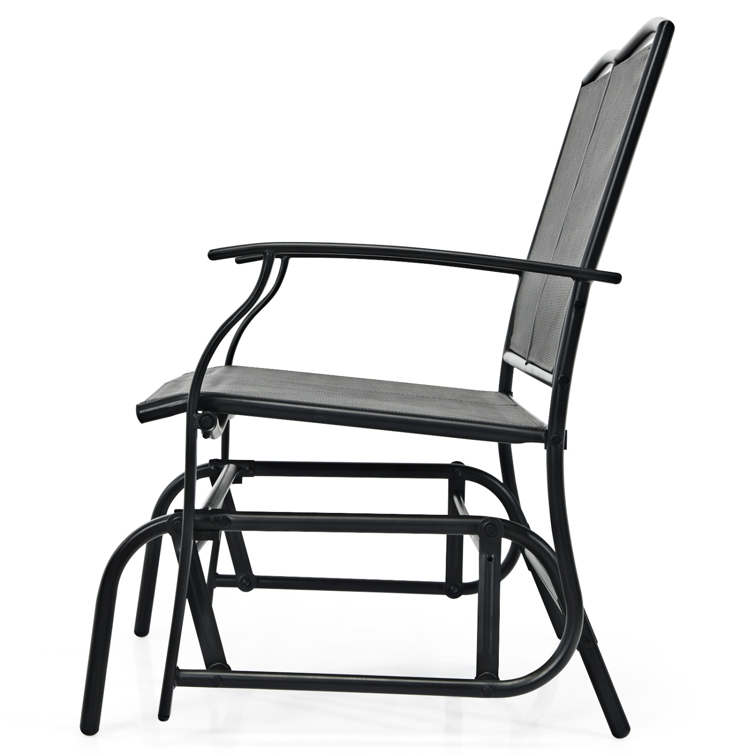 Patiojoy 2 Person Swing Glider Bench Patio Rocking Lounge Chair w/Steel Frame for Garden Backyard Balcony Gray