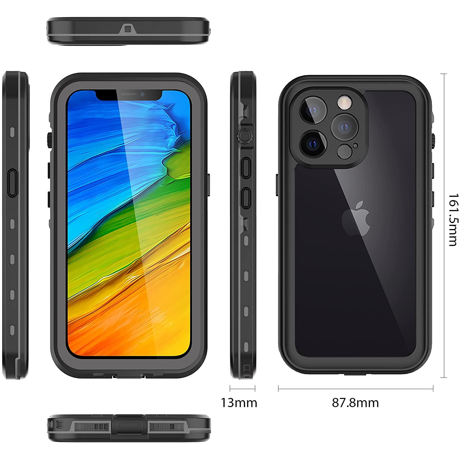 navor IP68 Waterproof Phone Cover Compatible with iPhone 13 Pro 6.1-inch, Shockproof Dustproof Clear Cover with Built-in Screen Protector