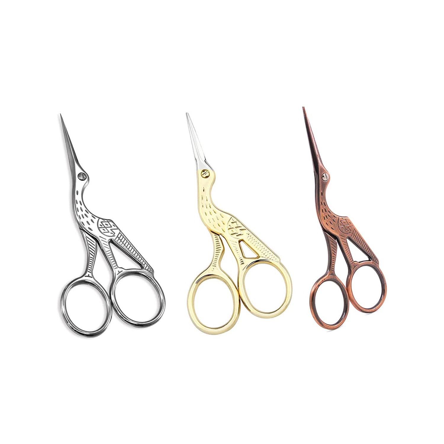 Paquet de 3 ciseaux à coudre de 5.51 po à petites ciseaux de couture Retro style Craft Needle Work d’Arolly - Silver, Go