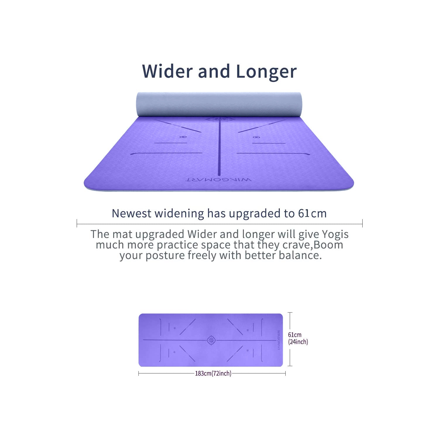 Yogasana Yoga Mat  Ether (purple) Thick Eco-Friendly Cotton, Home Workout  Floor Exercise, Meditation, Superior