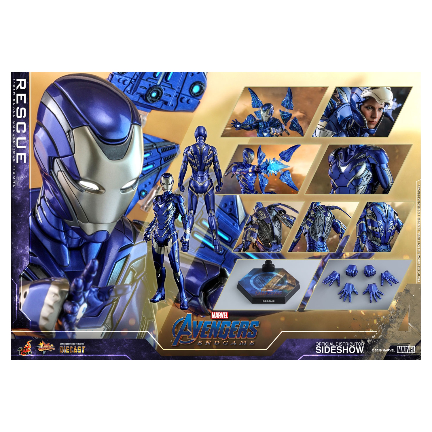 Avengers Endgame 12 Inch Action Figure Movie Masterpiece 1/6 Scale Series - Rescue Hot Toys 904772