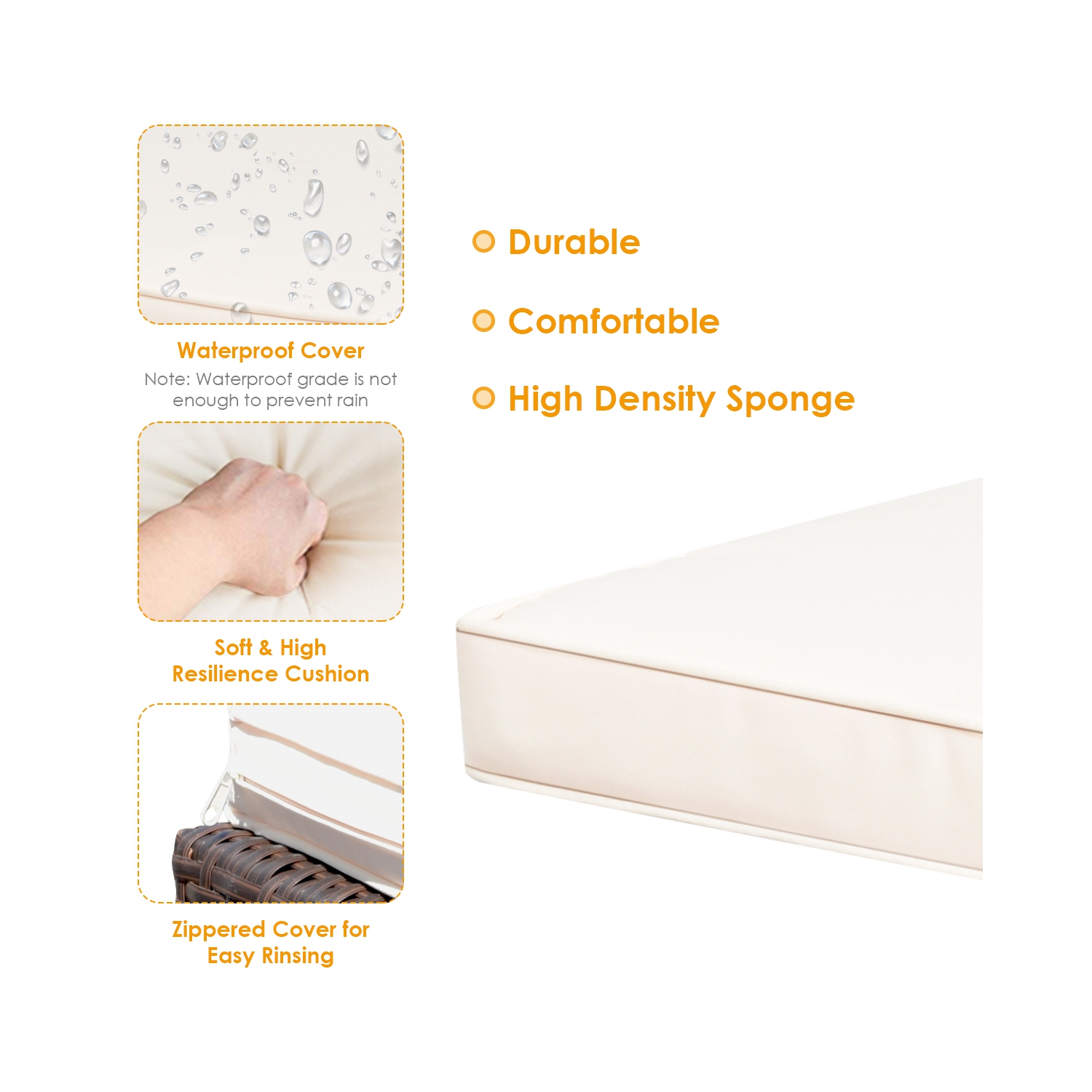 Topbuy 3PCS Patio Wicker Rattan Bar Set Table w/2 Cushioned Stools