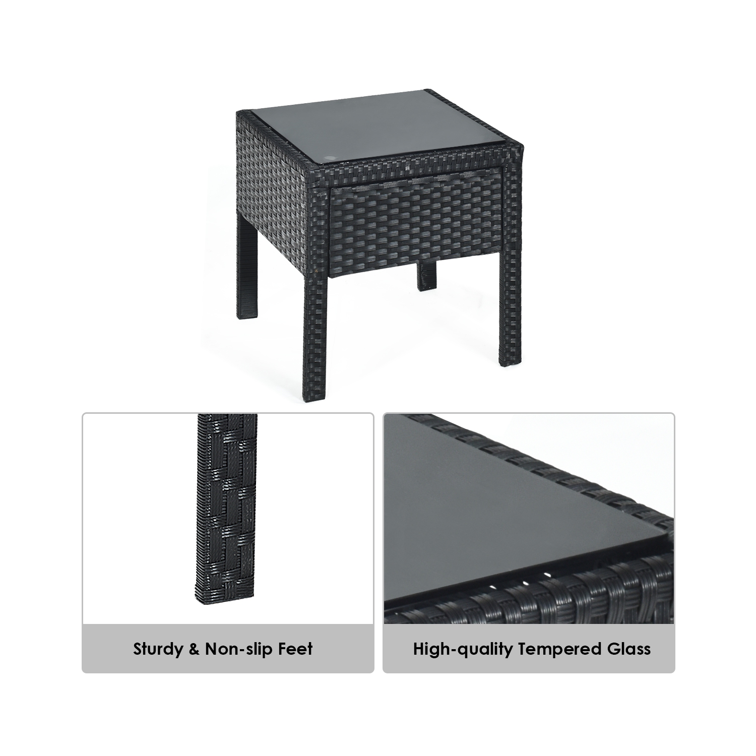 Topbuy Cushioned Outdoor Wicker Rattan Chair Set Patio Furniture Backyard Seat