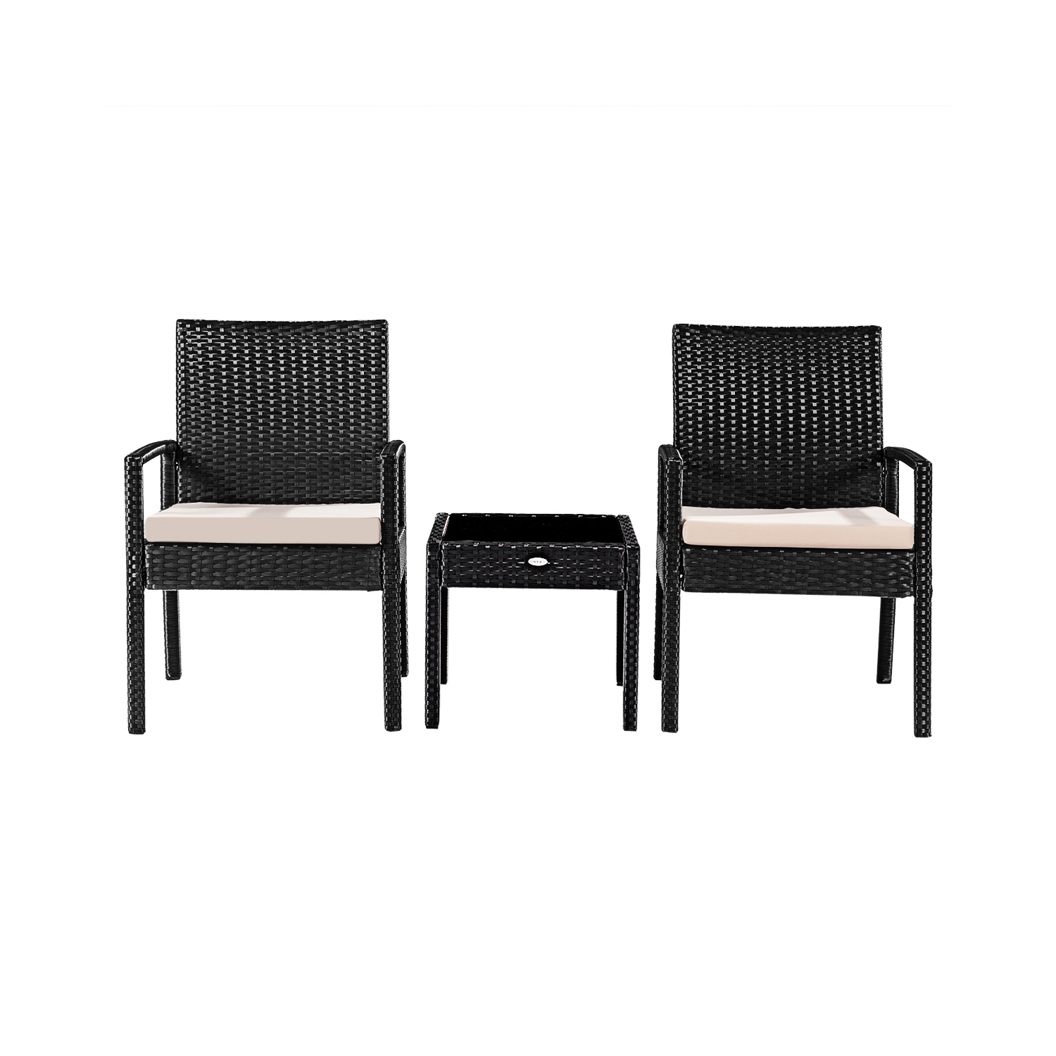 Topbuy Cushioned Outdoor Wicker Rattan Chair Set Patio Furniture Backyard Seat