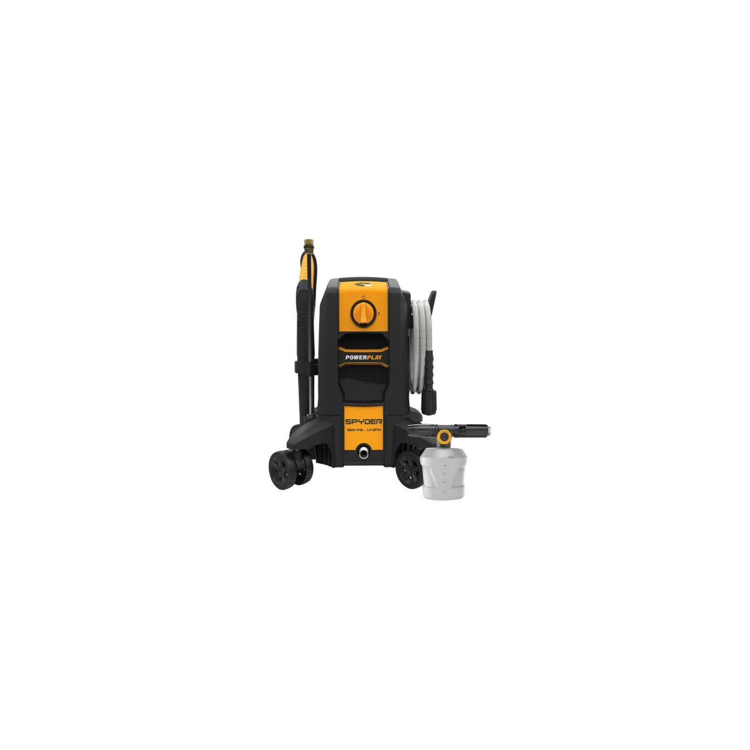 PSI Electric Pressure Washer .Powerplay Spyder 1800 PSI Electric Pressure Washer with 4-wheel Steering and Foam Cannon