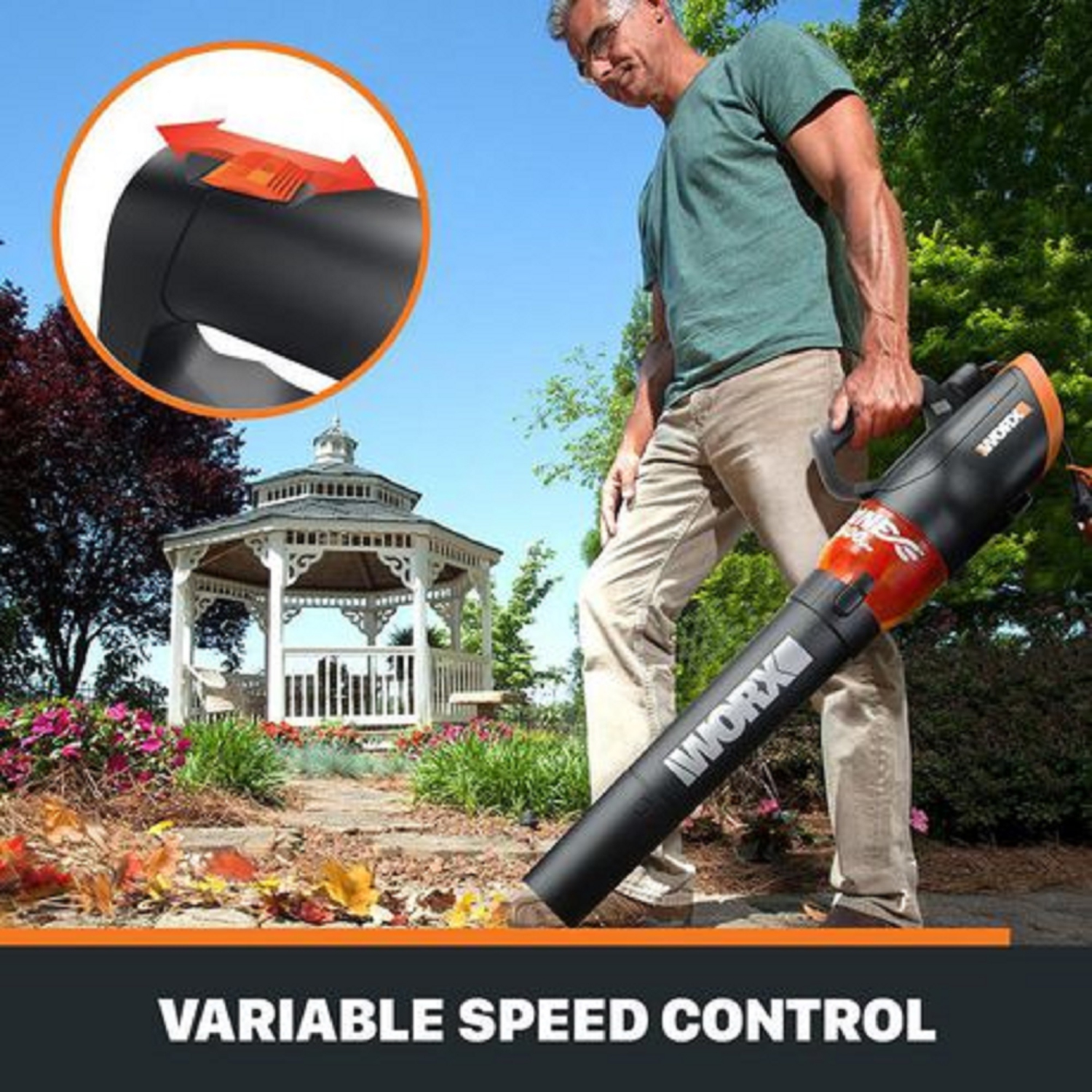 Electric Leaf Blower. Modern WORX Turbine 600 Electric Leaf Blower, 110 mph, Handheld Blowers,