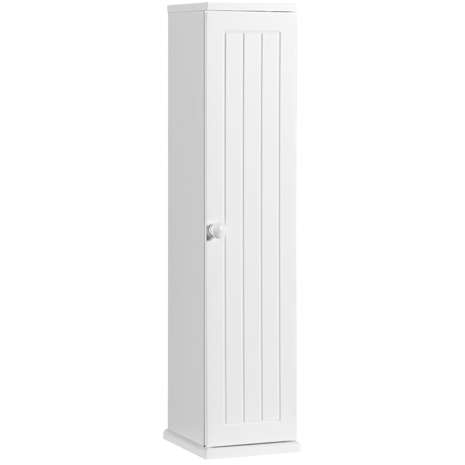 TopBuy – porte-papier hygiénique étroit, grande armoire de rangement pour toilettes, tablette de rangement latérale, blanc