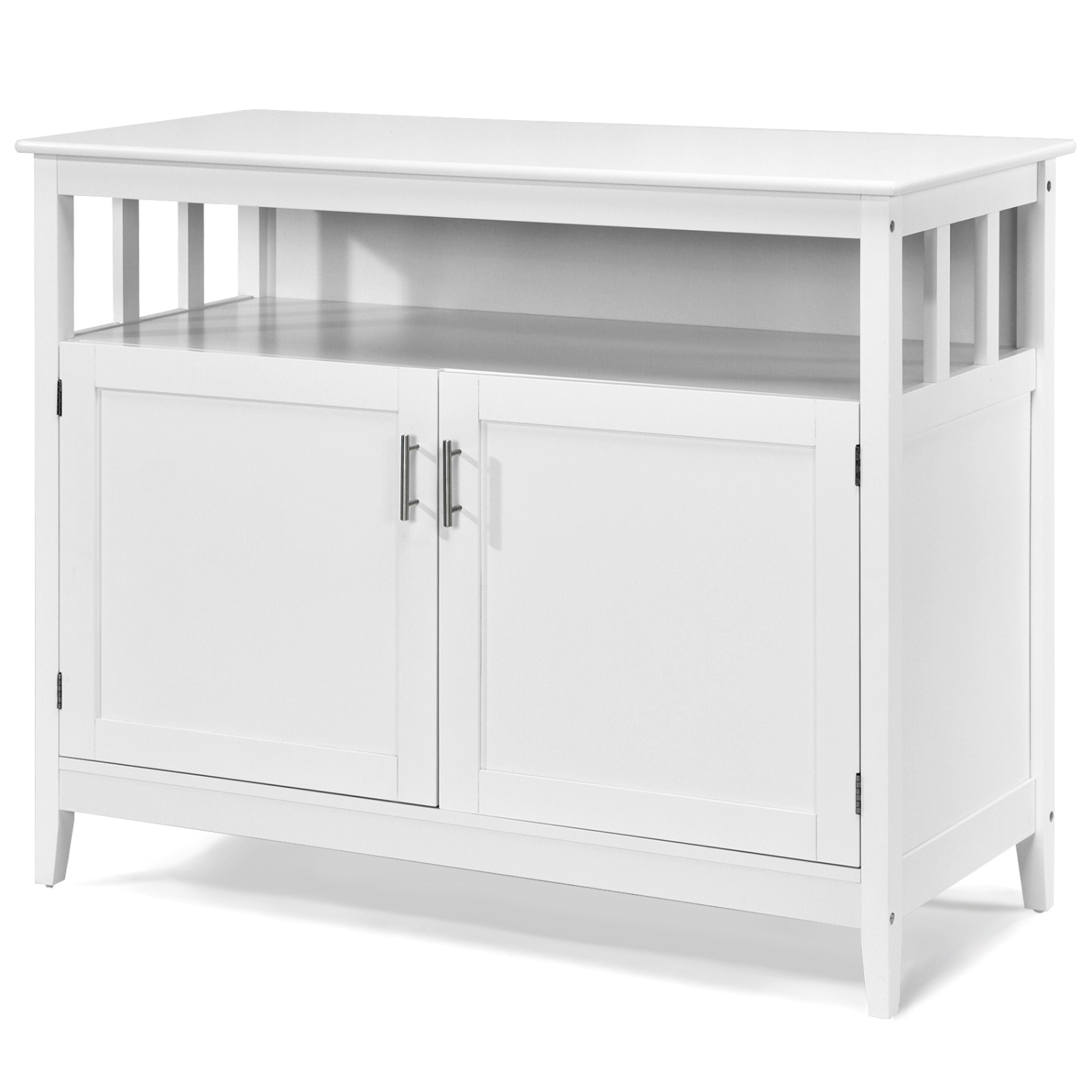 Topbuy Modern Kitchen Storage Cabinet Buffet Server Table Sideboard Dining Wood White