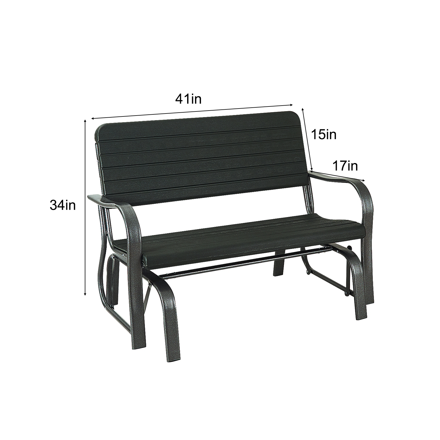 Topbuy Outdoor Patio Steel Bench Loveseat Garden Seat