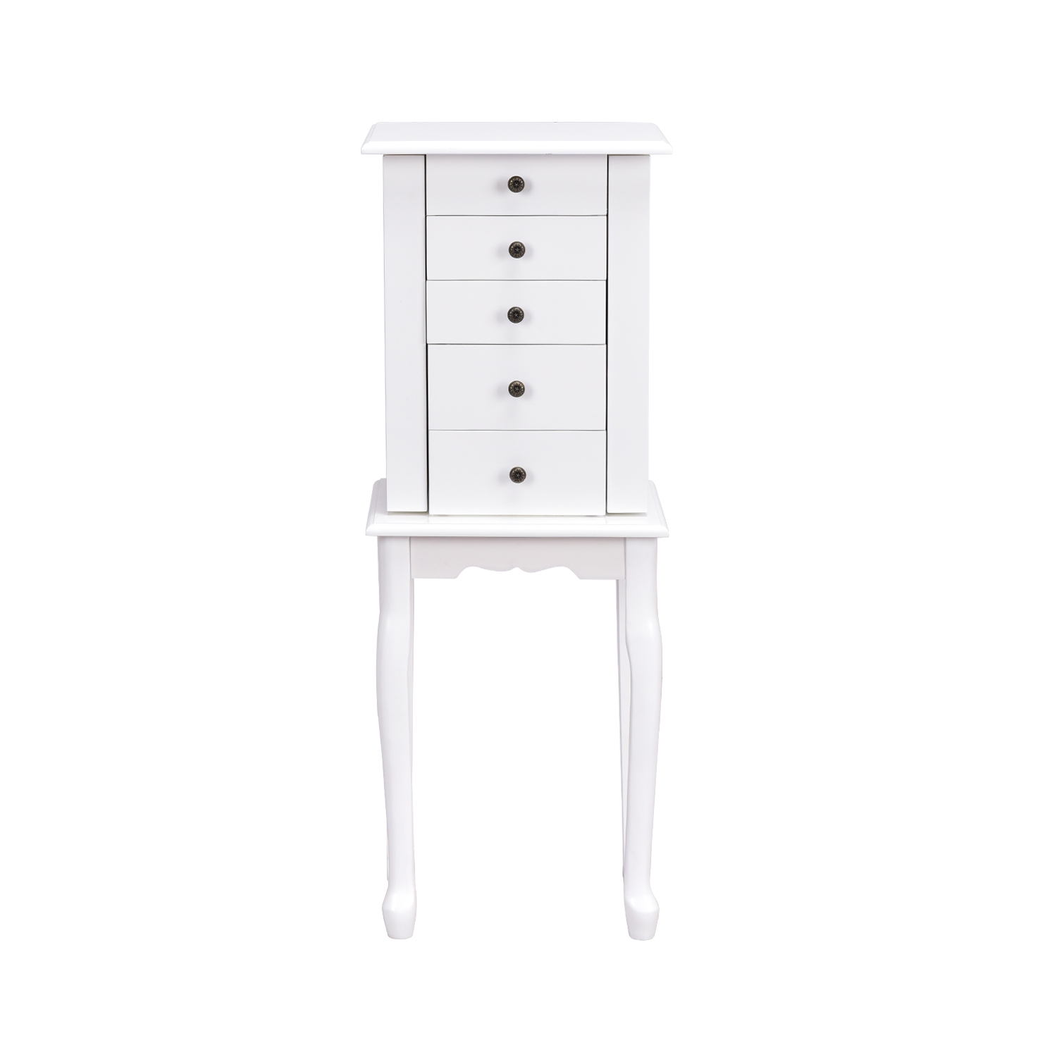 TopBuy – Armoire à bijoux avec armoire de rangement et coffre de rangement debout avec miroir