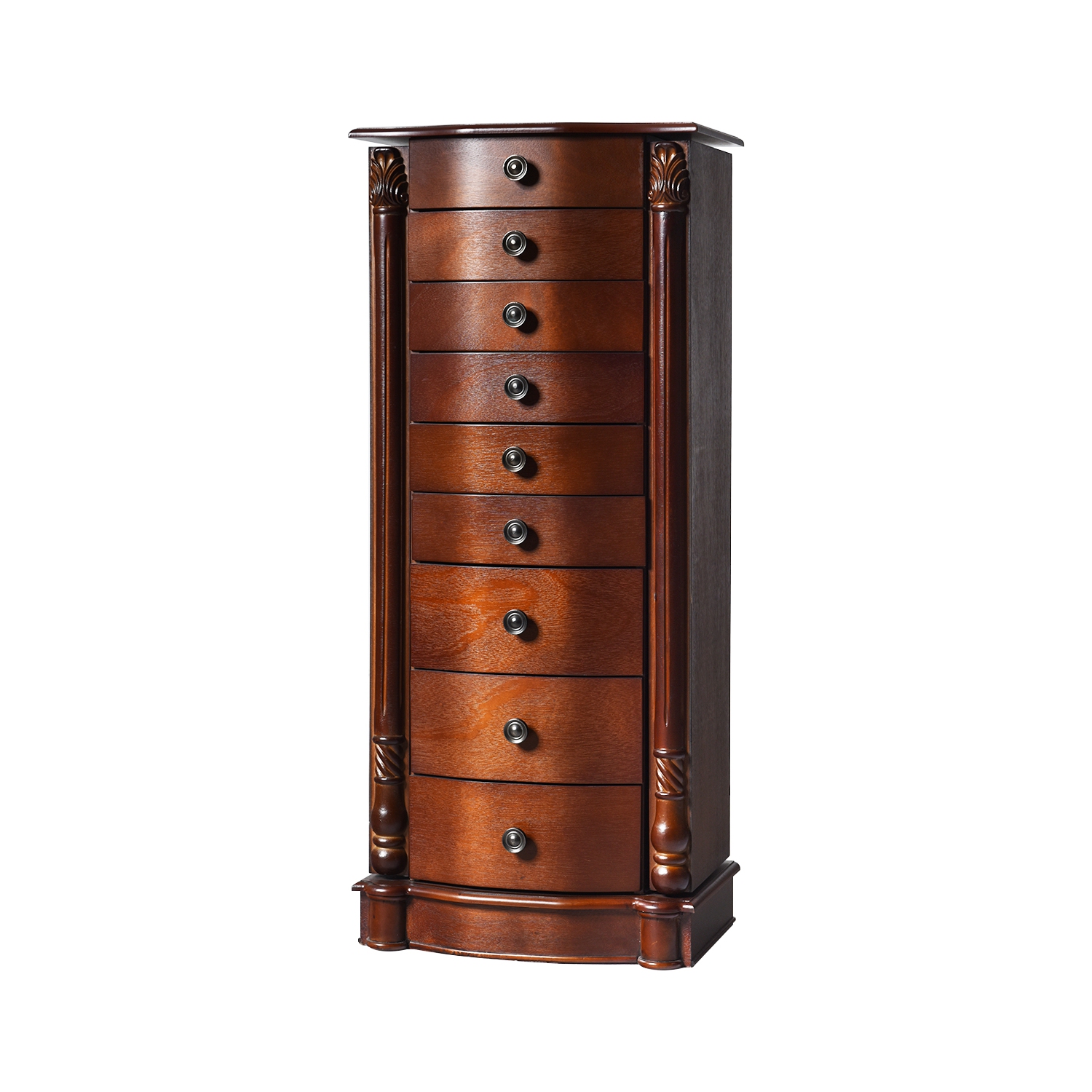 TopBuy – Coffret à bijoux classique à 8 tiroirs pour coiffeuse, brun