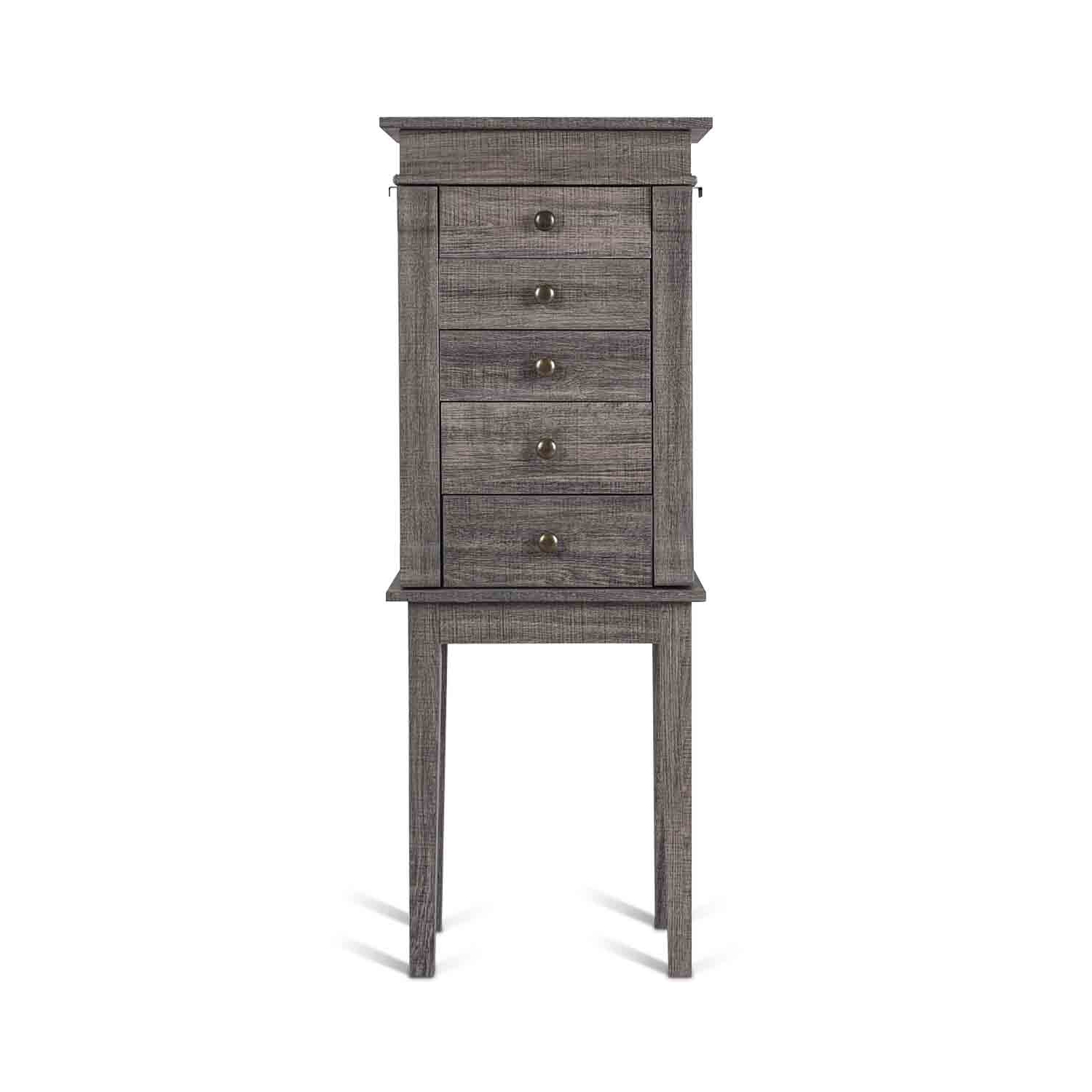 TopBuy – Meuble de rangement autonome pour armoire à bijoux avec portes pivotantes et miroir