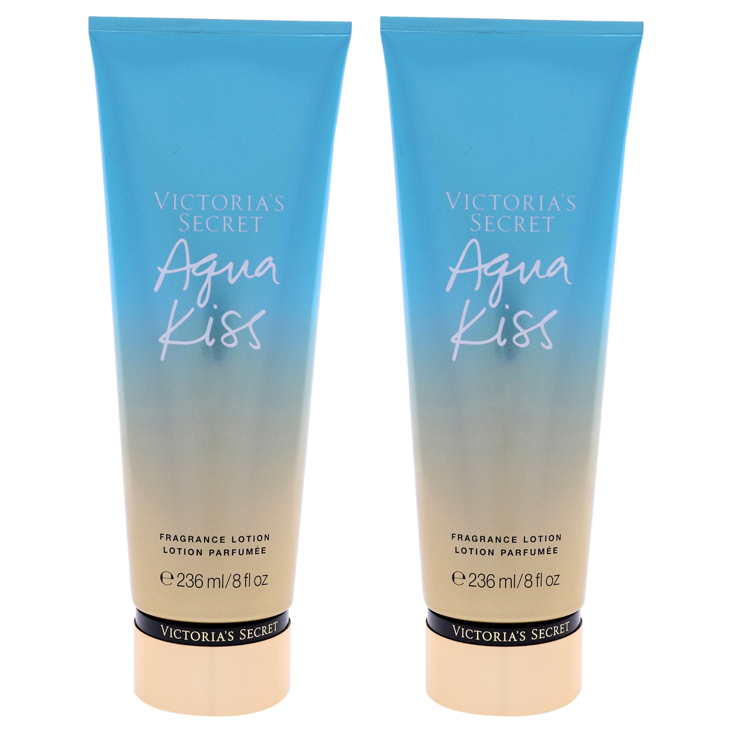 Aqua Kiss Fragrance Lotion by Victorias Secret for Women - 8 oz Body Lotion - Pack of 2