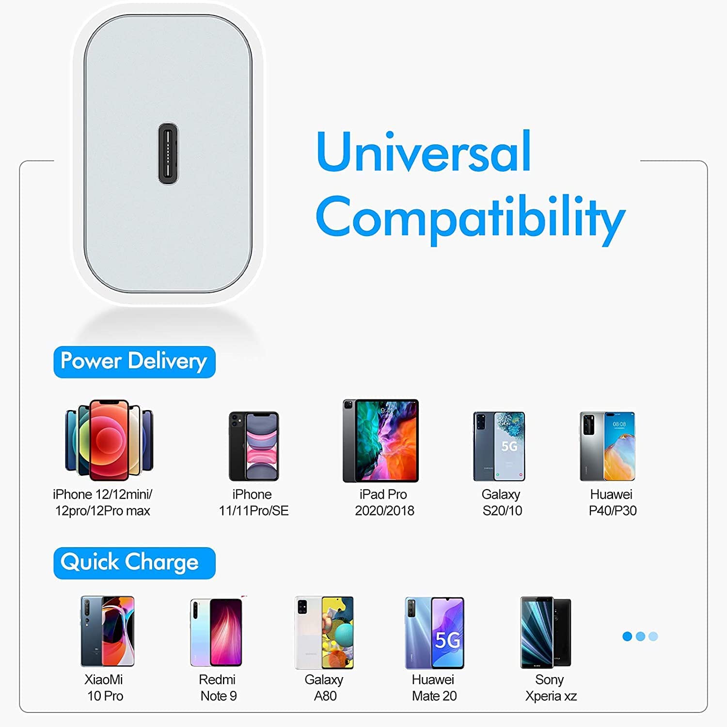 For iphone| 20W USB C Power adapter - Compatible with Iphone 13 models, Iph 12/pro/max, Iph 11,pro/max, Ipad Air & Pro