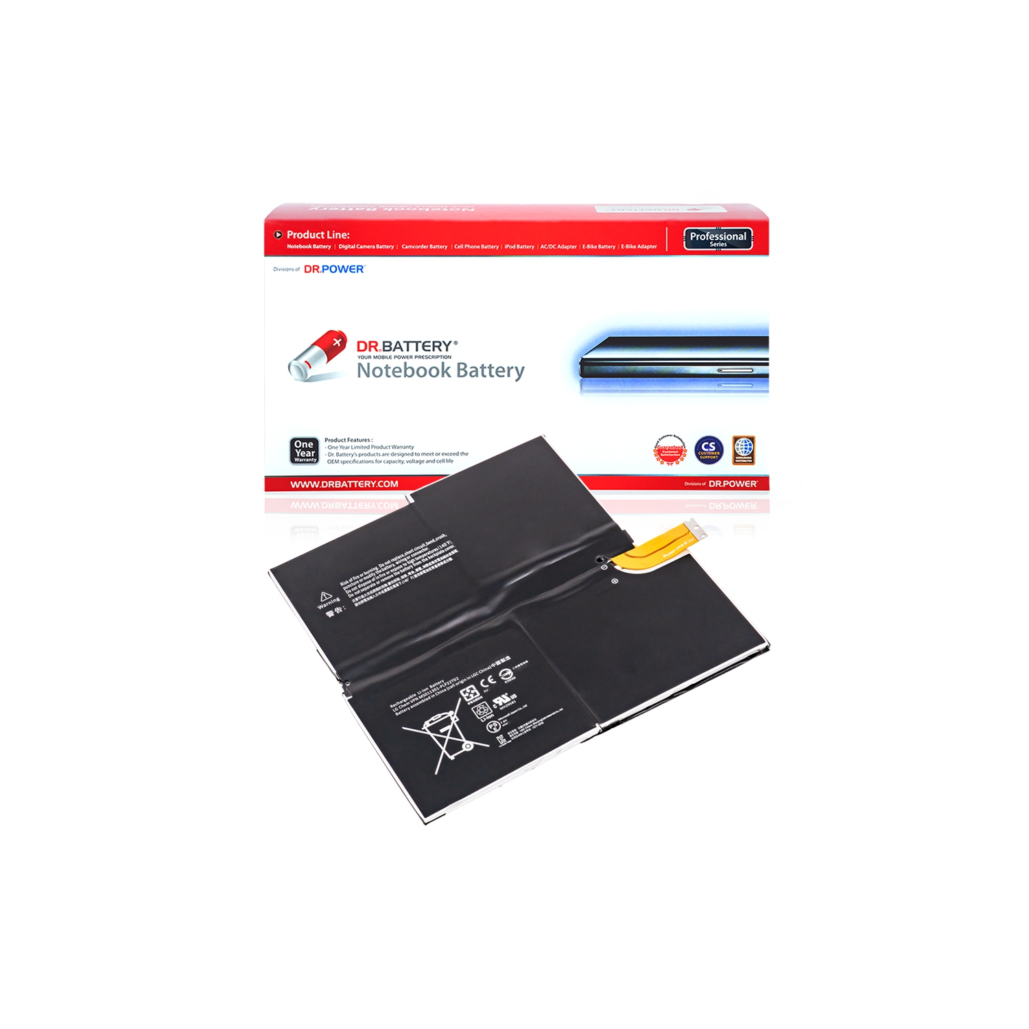 DR. BATTERY - Replacement for Microsoft Surface Pro 3 / Pro 3 1631 / 1577-9700 / G3HTA005H / G3HTA009H / MS011301-PLP22T02 [7.6V / 5547mAh / 42.2Wh]