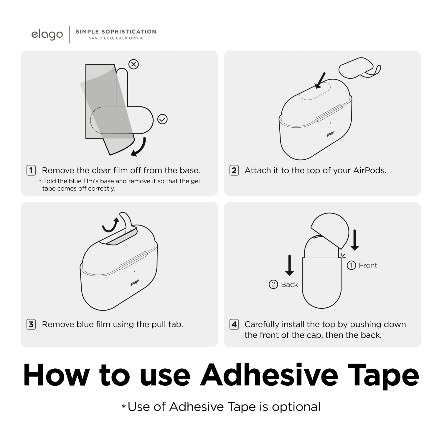 Elago AW5 Compatible avec les AirPods 3ᵉ Generation étui, étui classique pour console de jeu portative, antichoc, mousqueton inclus [gris pâle]