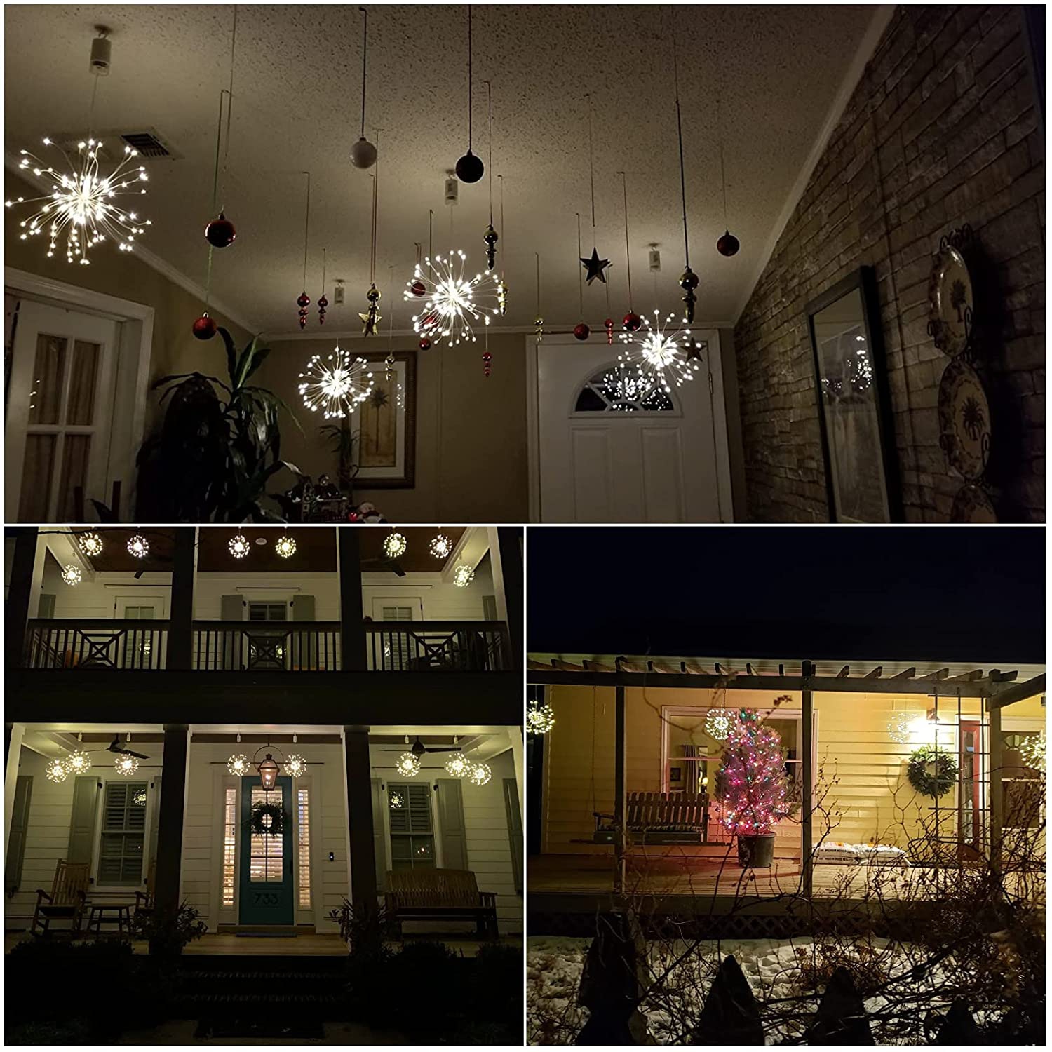 4 Pack Firework Hanging Lights 120 LEDs Fairy Lights for Home, Indoor & Outdoor