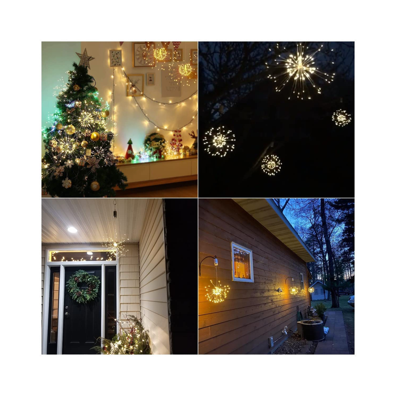4 Pack Firework Hanging Lights 120 LEDs Fairy Lights for Home, Indoor & Outdoor
