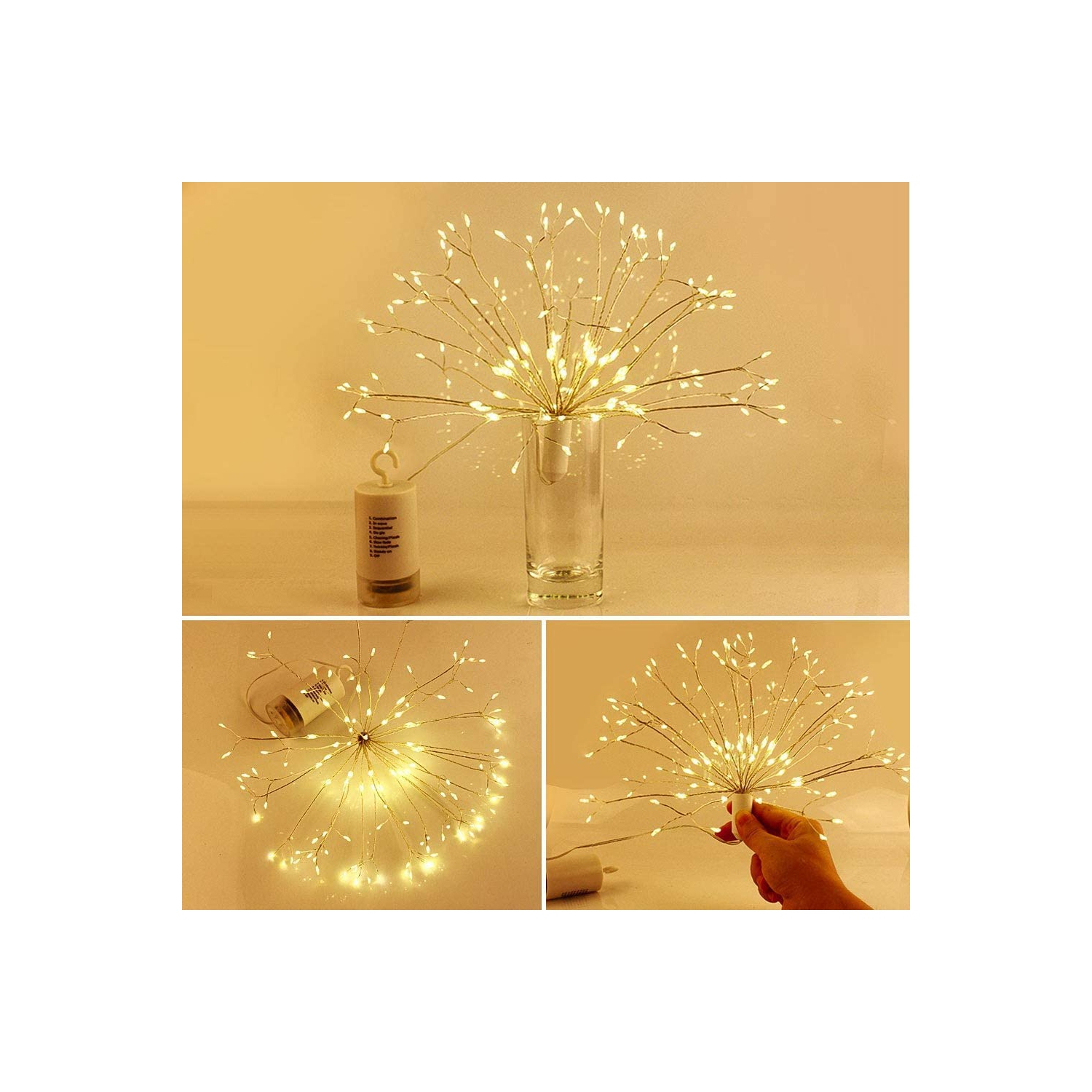 4 Pack Firework Hanging Lights 120 LEDs Fairy Lights for Home, Indoor & Outdoor