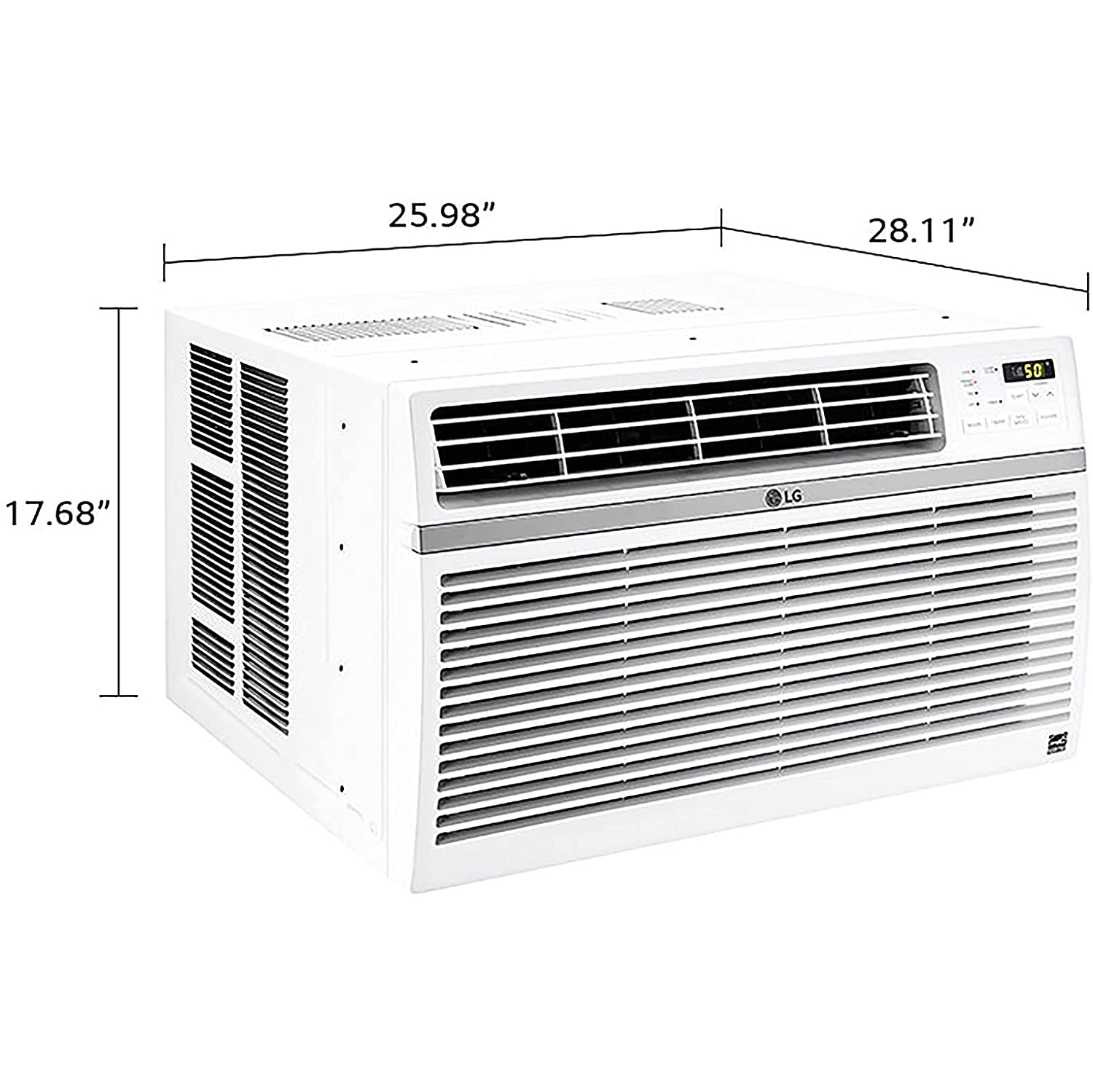 LG 24,500 BTU 230V Window-Mounted Air Conditioner with Remote Control, White