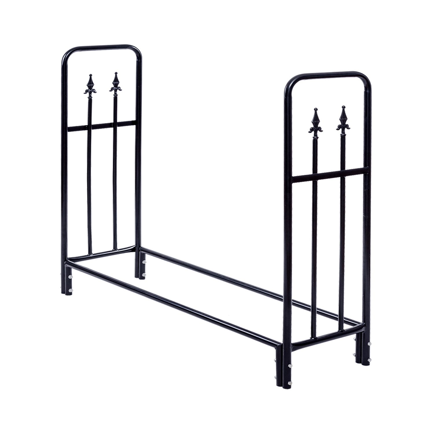 Topbuy 4 Feet Outdoor Firewood Storage Holder Heavy Duty Steel