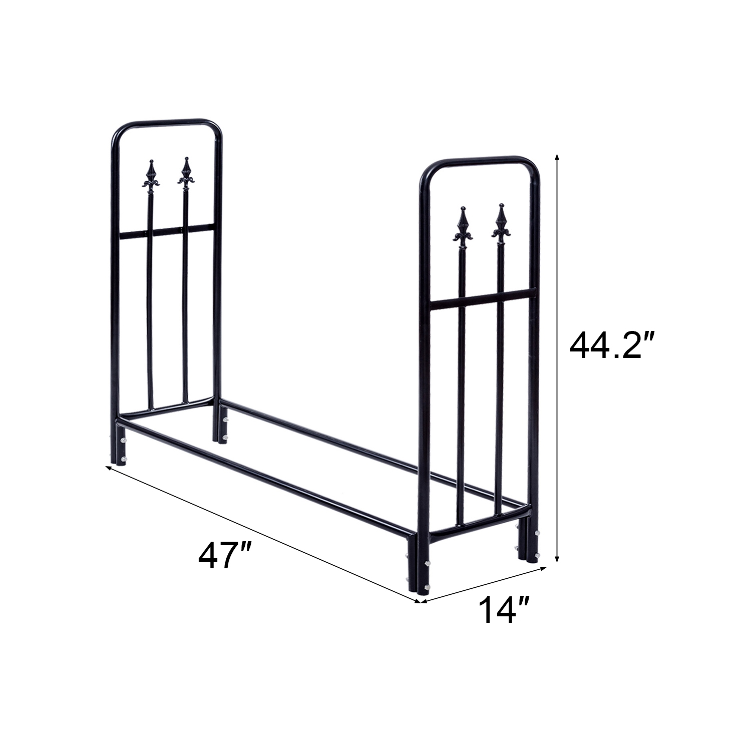 Topbuy 4 Feet Outdoor Firewood Storage Holder Heavy Duty Steel