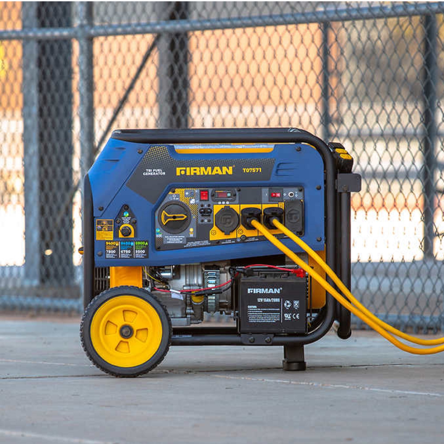 Trifuel Generator, 32.1'x 24.4"x 22.2", 8 Gallon, Firman 9400 W Portable Trifuel Generator, 74 dB