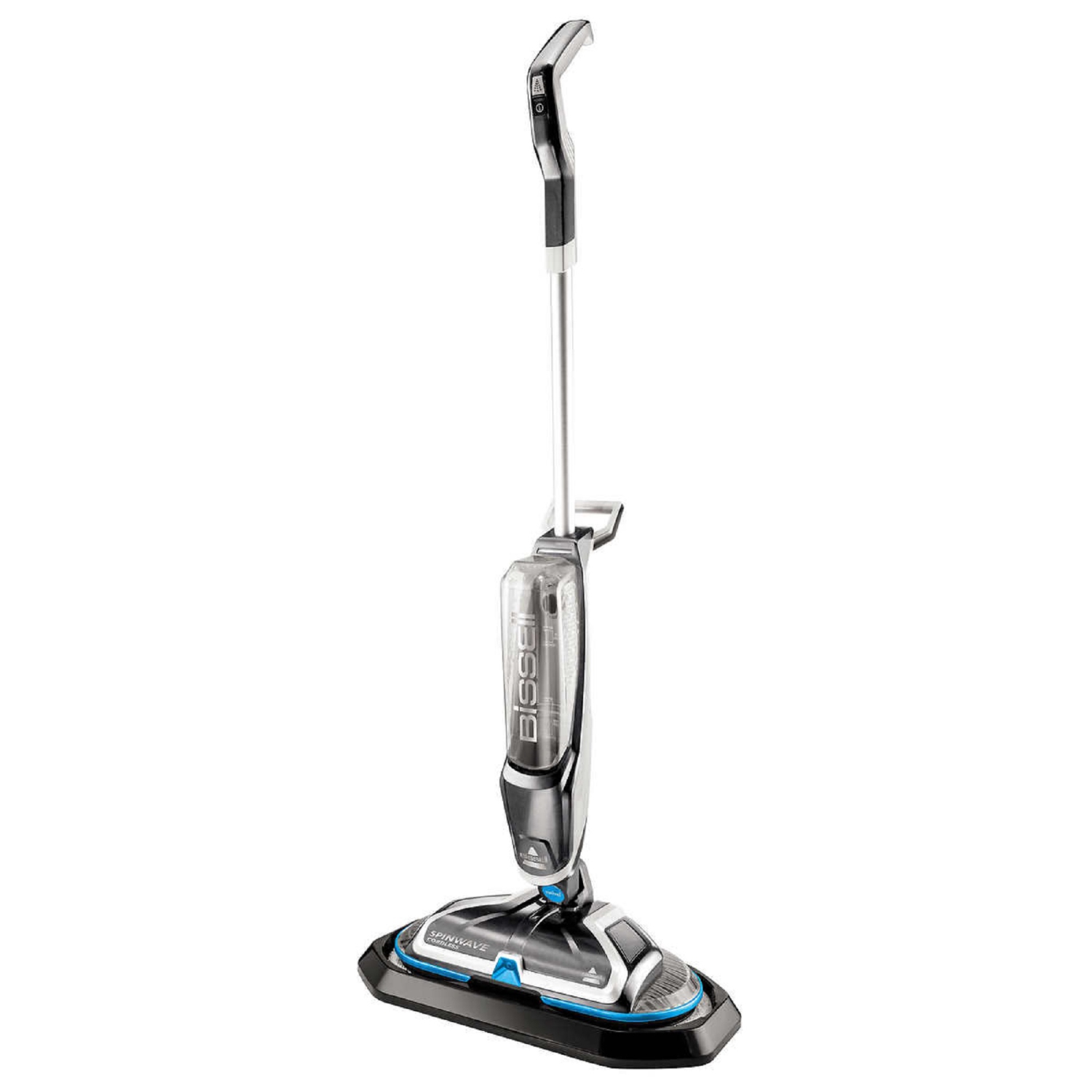 Floor Spin Mop. Bissell SpinWave 18 V lithium Ion Battery Cordless Hard Floor Spin Mop Features 2 Counter Rotating Pads Includes Set of Reusable