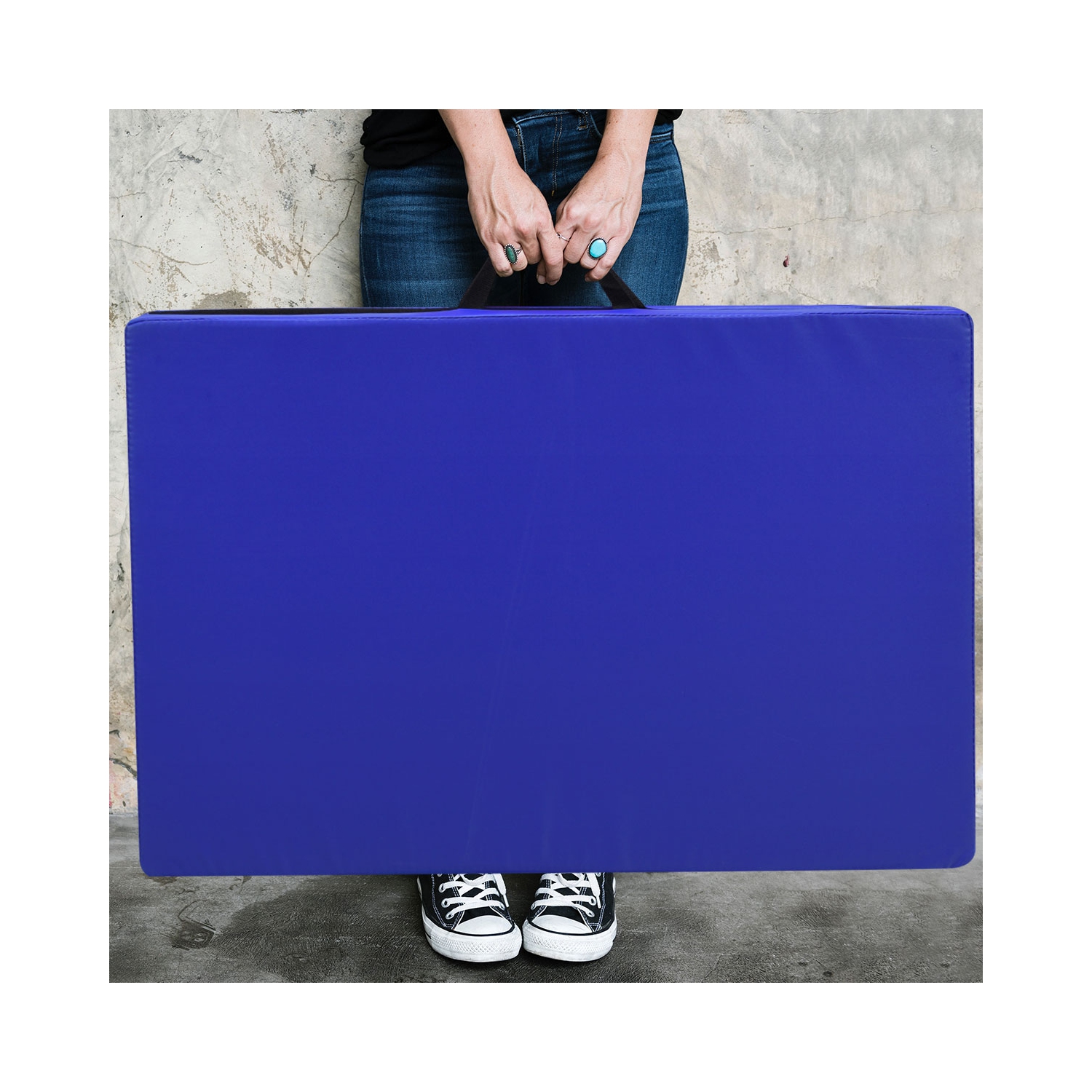 TopBuy – Tapis d’exercice pliable de 6 x 2 pi, réversible, deux panneaux épais et coussiné pour Gym