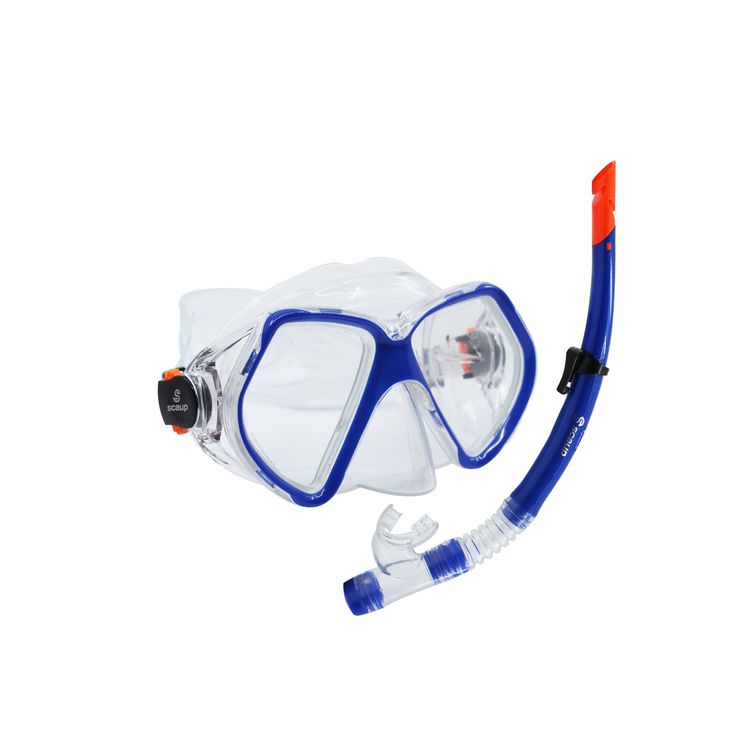 SCAUP Bavaro Recreational Snorkeling Set - Diving Mask and Dry-Top Snorkel Kit, for Adults