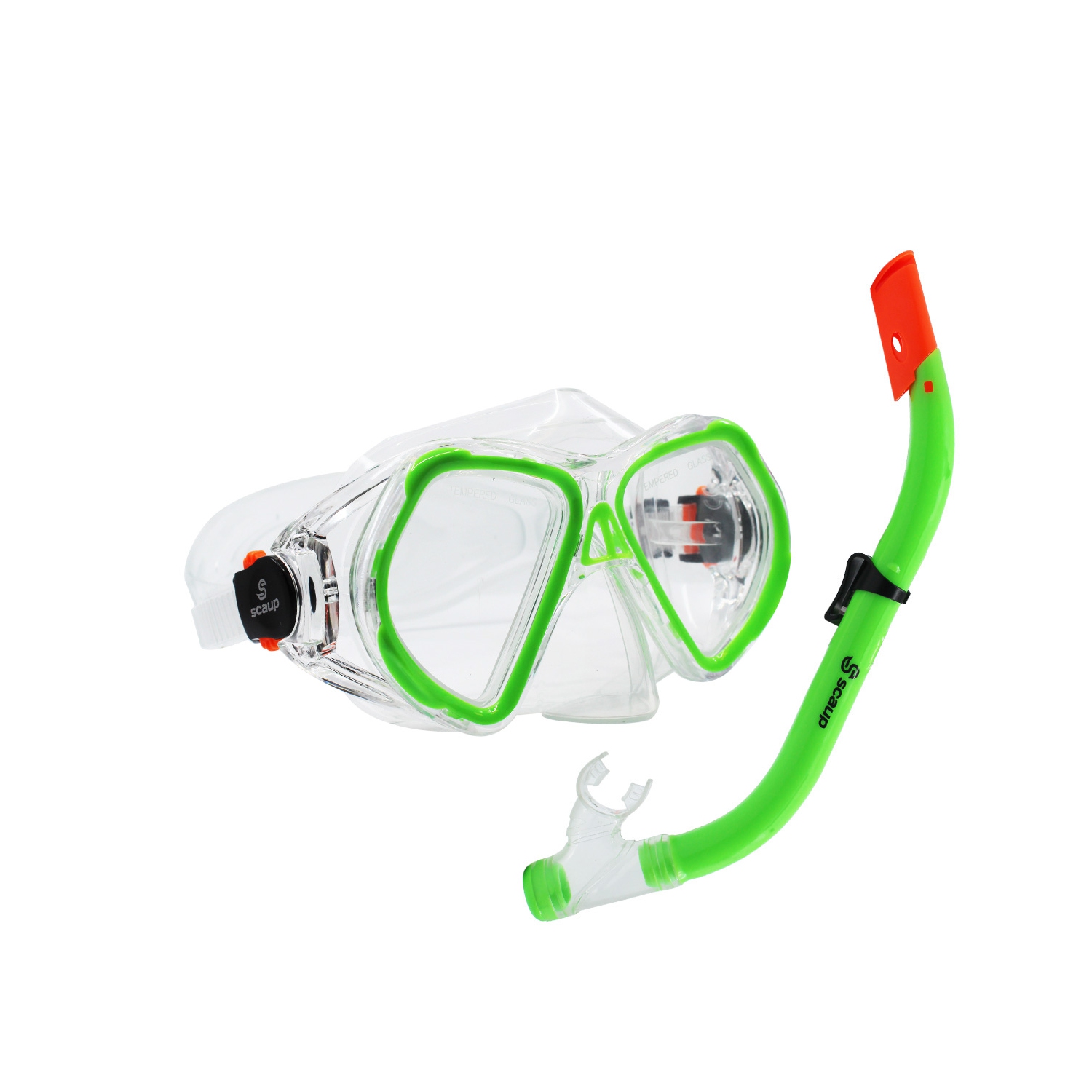 SCAUP Ensemble de Snorkeling pour Enfants - Masque de Plongée en Apnée et Tuba Dry-Top