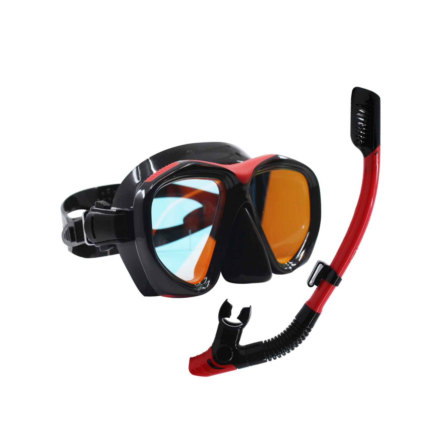 Ensemble de plongée avec tuba Coral Pro DE SCAUP - Masque de plongée miroir et trousse de plongée avec tuba à surface sèche, pour adultes