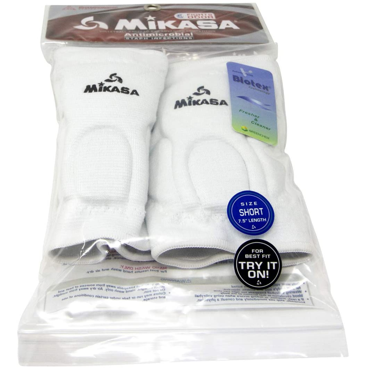 Mikasa 830 Series Antimicrobial Advanced Competition Knee Pads - Junior Size, White
