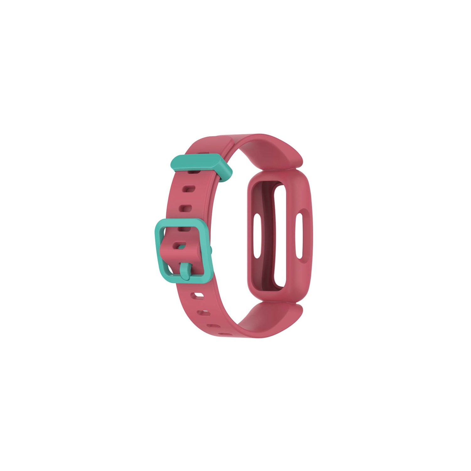Bracelet de bande de montre en caoutchouc de silicone Strapsco pour Fitbit Ace 3 - Rose & sarcelle