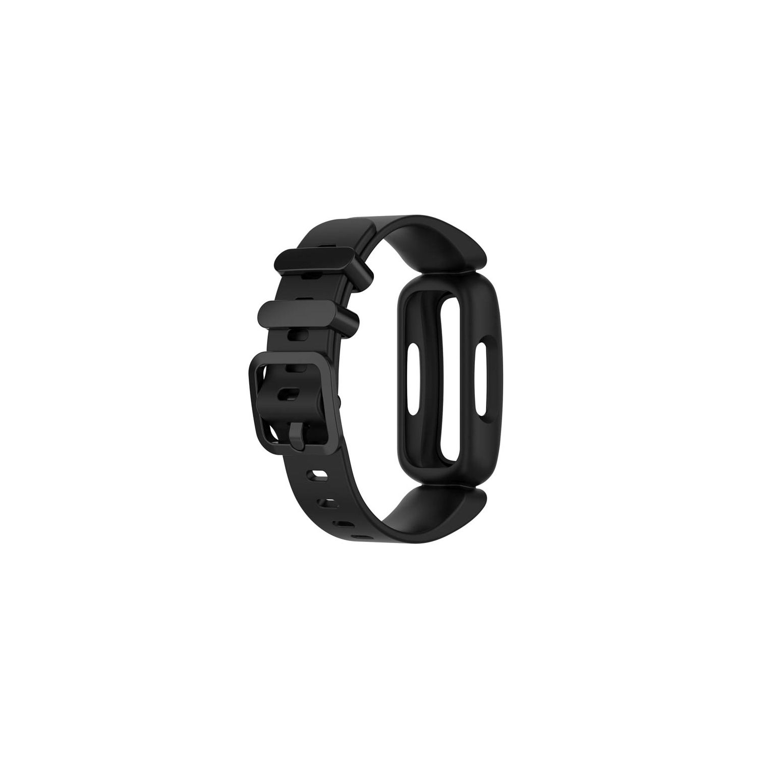 Bracelet de bande de montre en caoutchouc de silicone Strapsco pour Fitbit Ace 3 - Noir