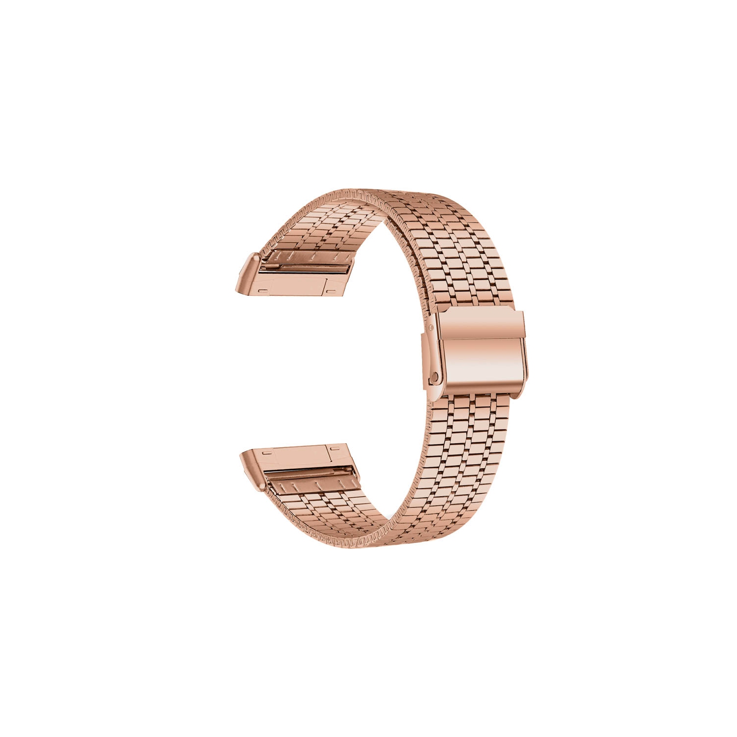 Bracelet de bande de montre moderne en acier inoxydable pour Fitbit Versa & Versa 2 - Or Rose