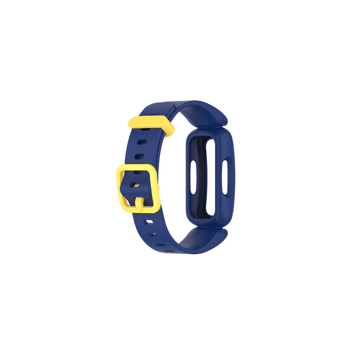 StrapsCo Soft Silicone Rubber Watch Band Strap for Fitbit Ace 3 - Blue & Yellow