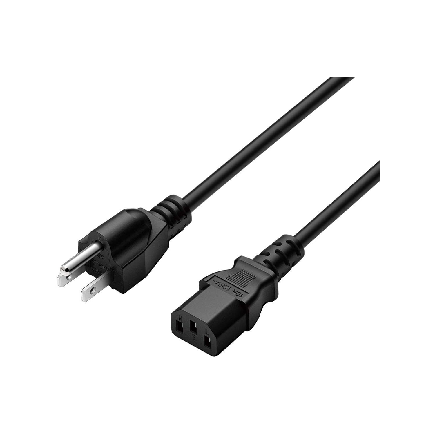 3 Prong Universal Power Cord Cable Fit for Vizio Brother Lenovo Personal Computer, PC Monitor, Bravia Smart TV,