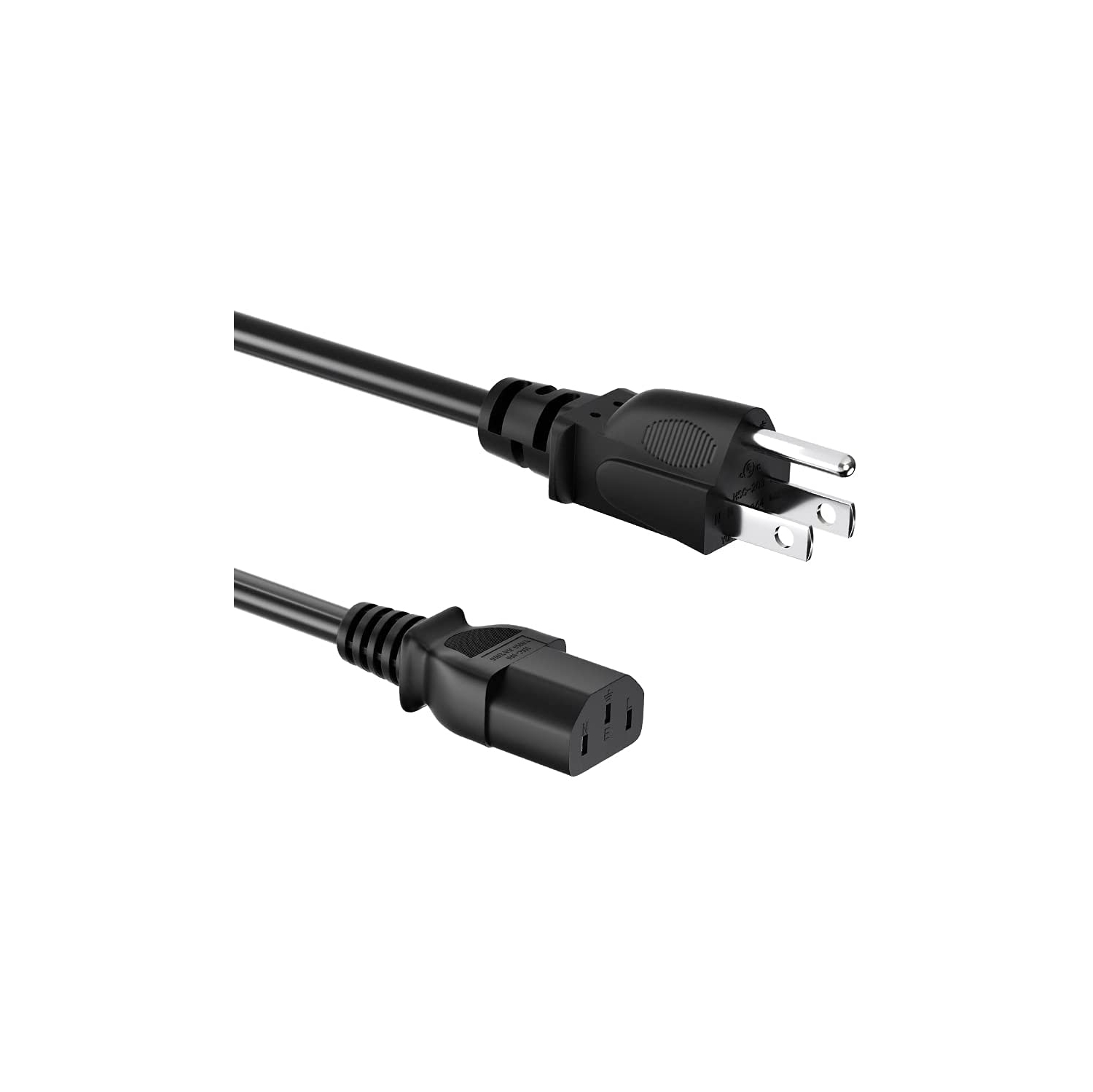 UL Listed 5 Ft/1.5 Meter Computer Power Cord 3 Prong Plug for Samsung TV, Monitor, LG LCD, Printer, Toshiba