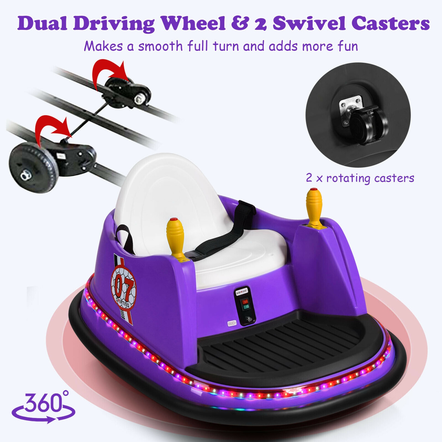 Gymax 6V Kids Ride On Bumper Car Vehicle 360° Spin Race Toy w/ Remote Control
