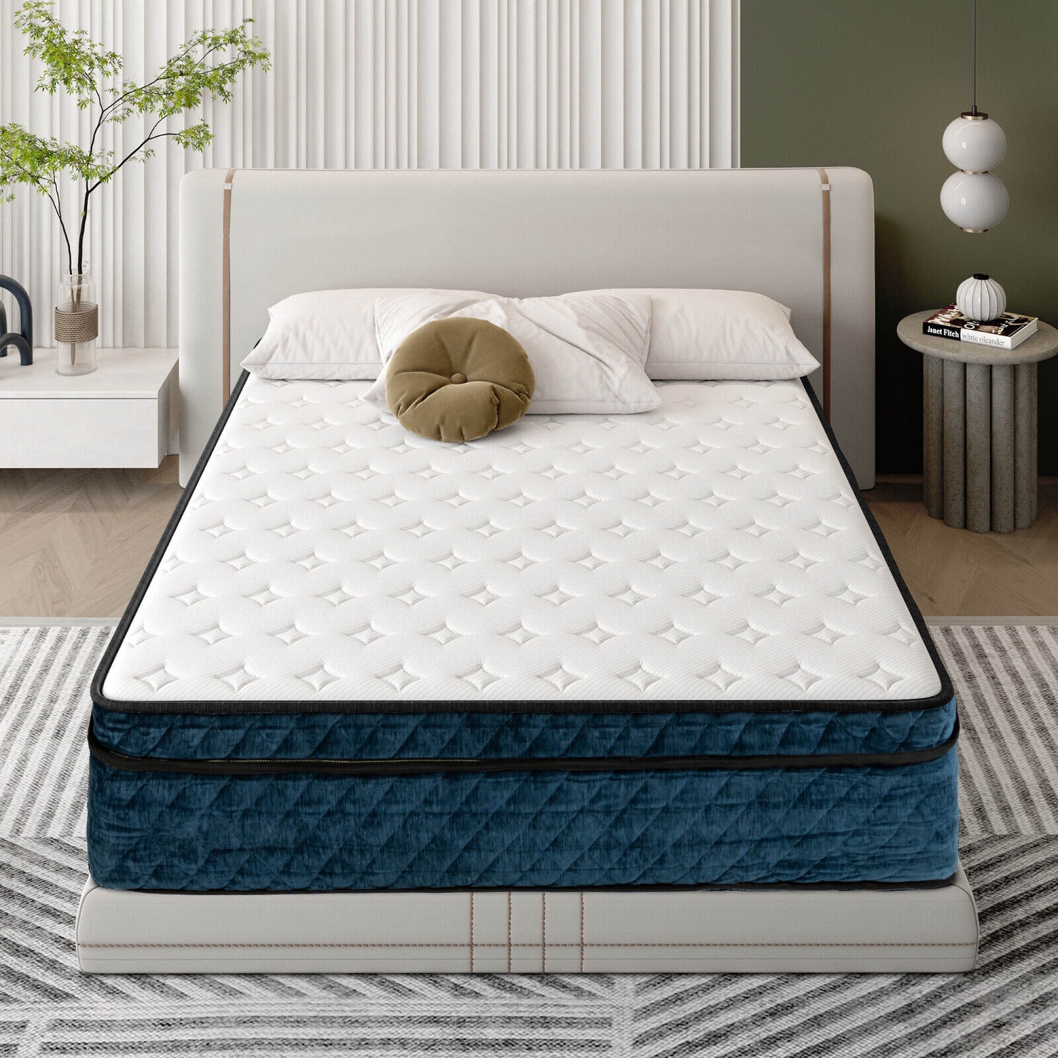 Gymax 12'' Gel Memory Foam Mattress Medium Firm Individually Pocket Spring Jacquard Full