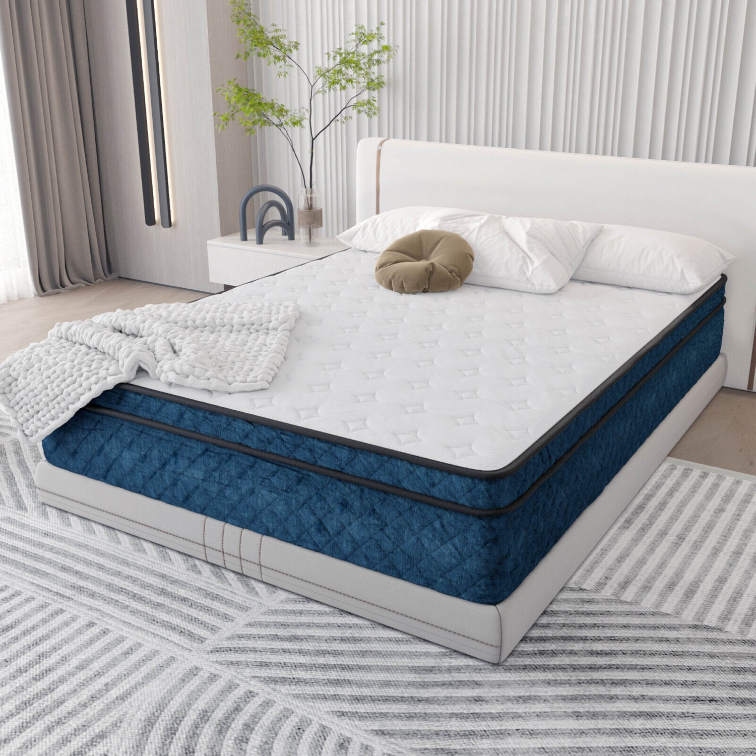 Gymax 12'' Gel Memory Foam Mattress Medium Firm Individually Pocket Spring Jacquard Full