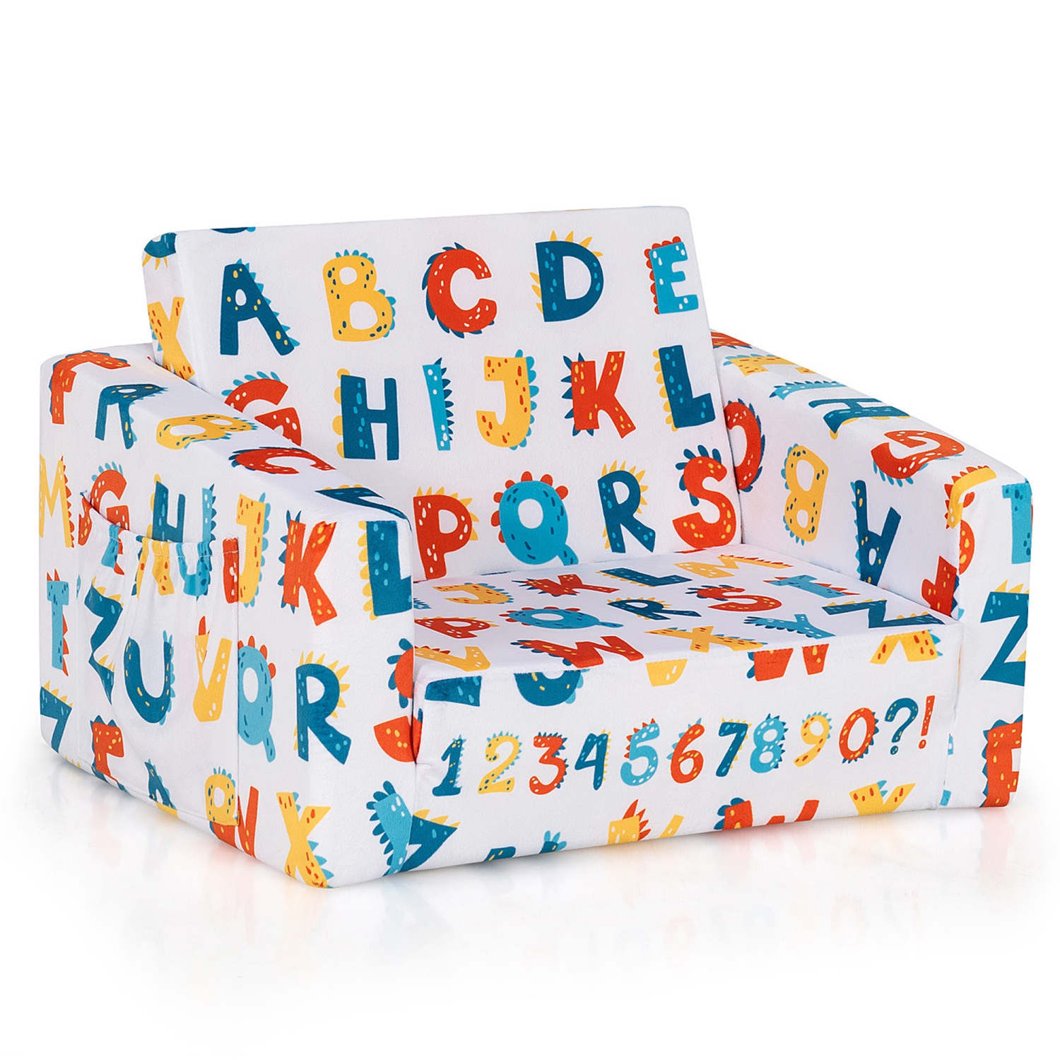 Gymax 2 in 1 Kids Convertible Sofa Children Flip-out Chair Lounger Couch Sleeper