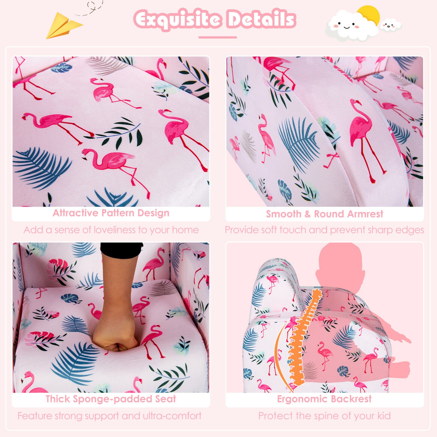 Gymax 3-in-1 Convertible Kid Sofa Bed Flip-Out Chair Lounger for Toddler