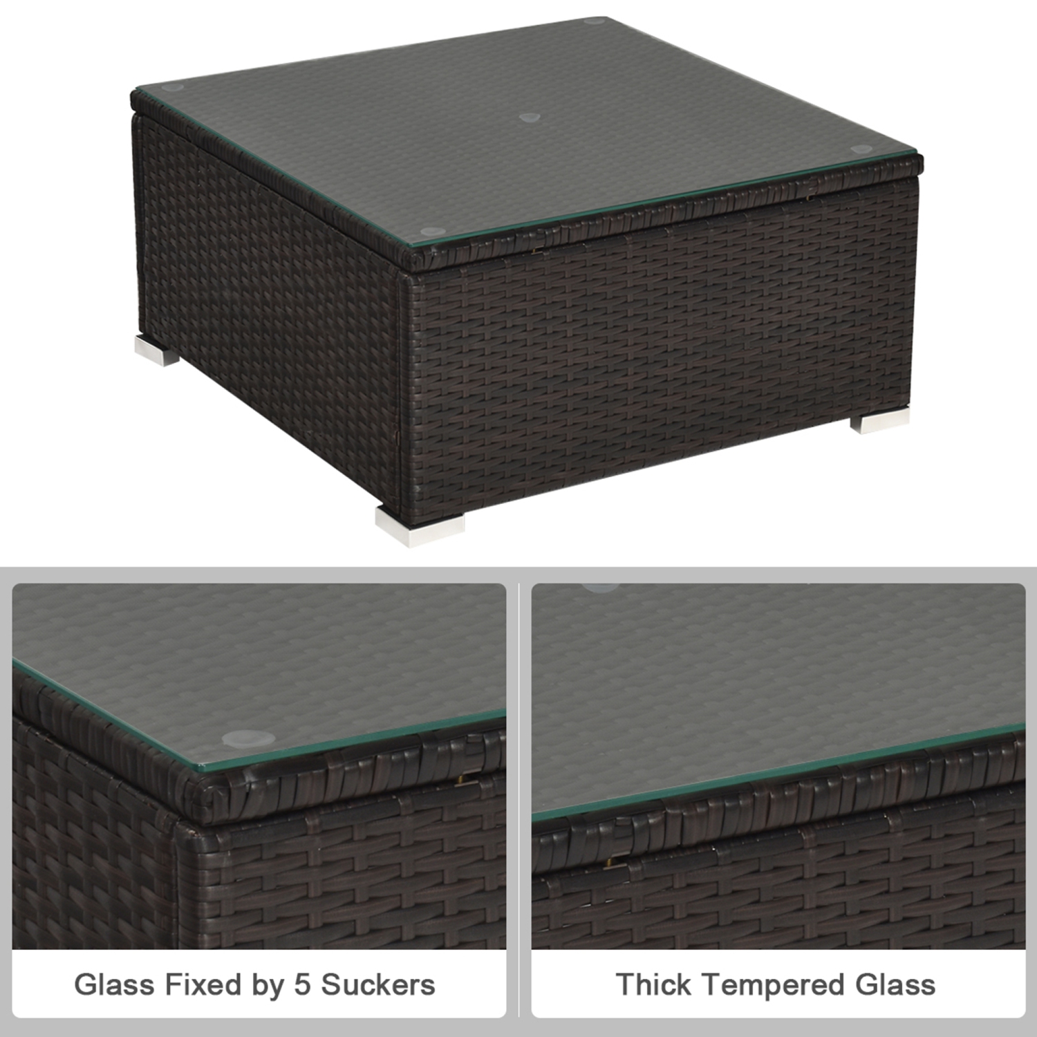 Gymax 6PCS Rattan Patio Sectional Sofa Set Outdoor Furniture Set w/ Black Cushions