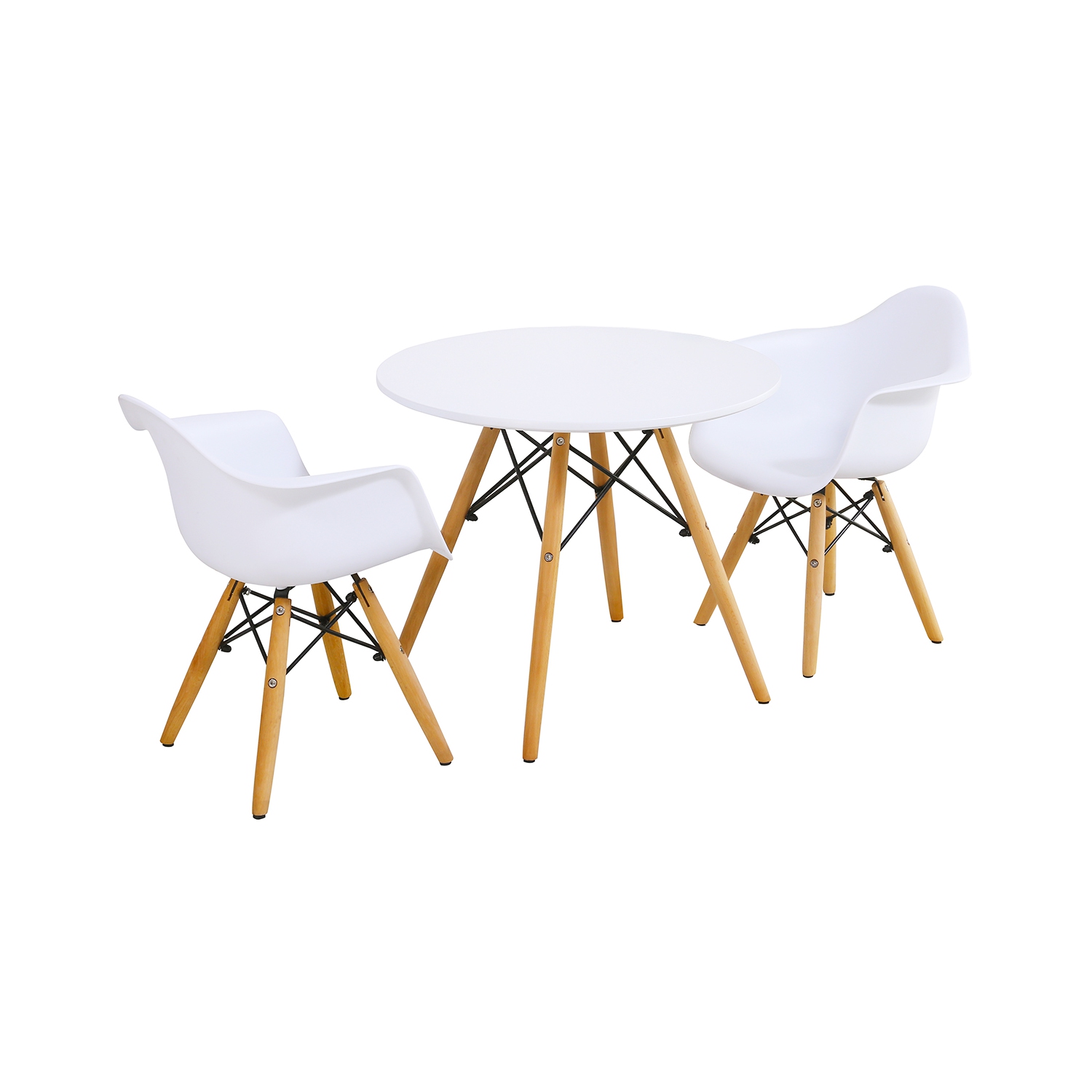 Topbuy Children Table & 2Chairs Set Solid Construction Mid-Century Dining Table Toddler