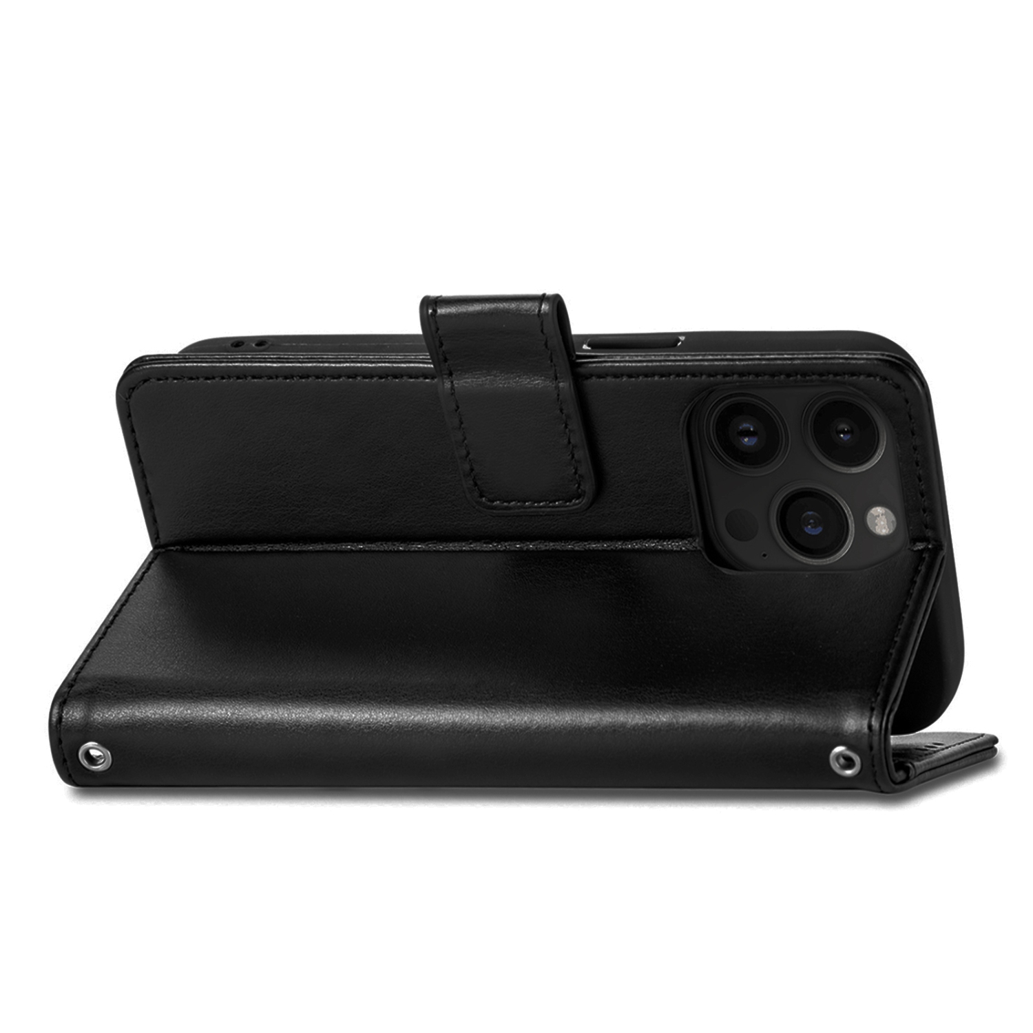 Juvenileway™ Folio Series Style Reassurance Flip Case for Apple iPhone 13 Pro – Black